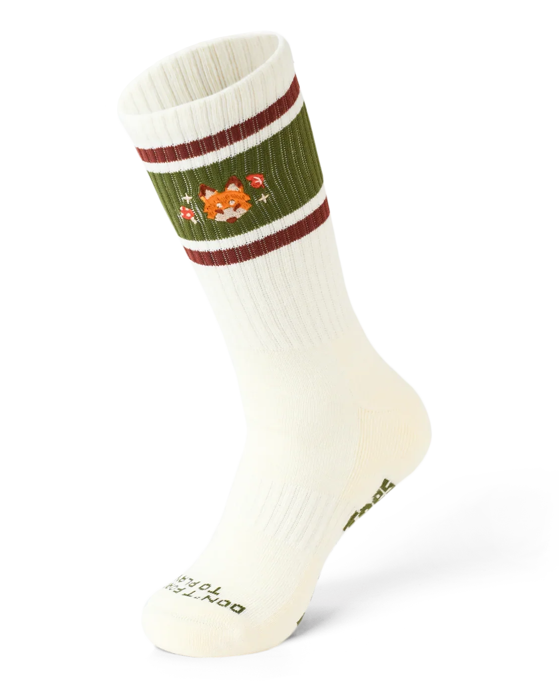 TALKING TOES | Playful Fox Athletic Sock | Cream