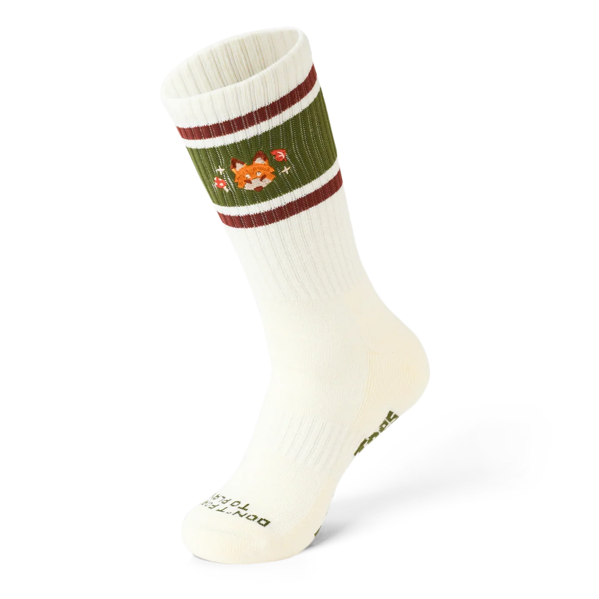 TALKING TOES | Playful Fox Athletic Sock | Cream