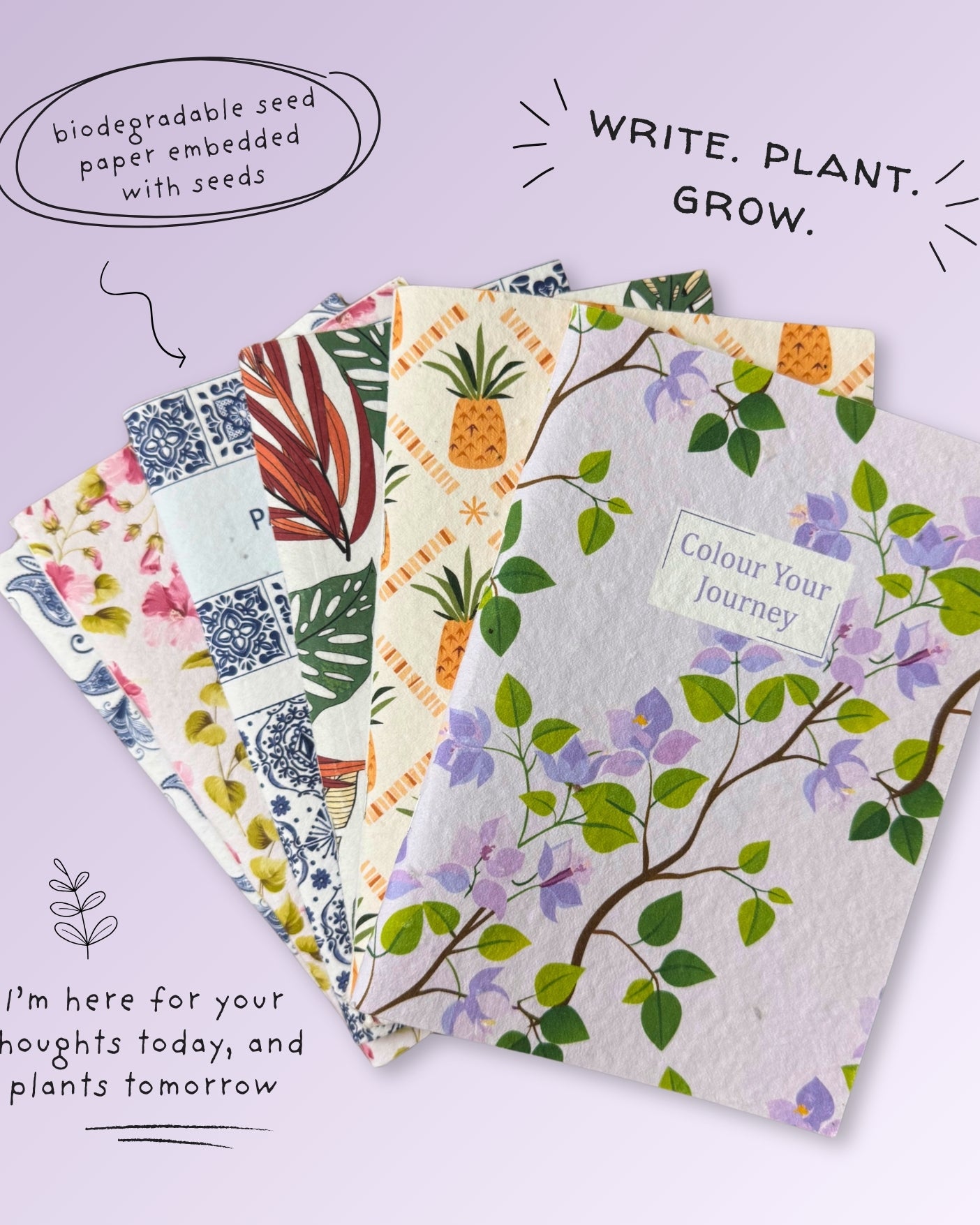 PURPLE AND PURE | Plantable Notebook Gift Set - Perankan Tiles
