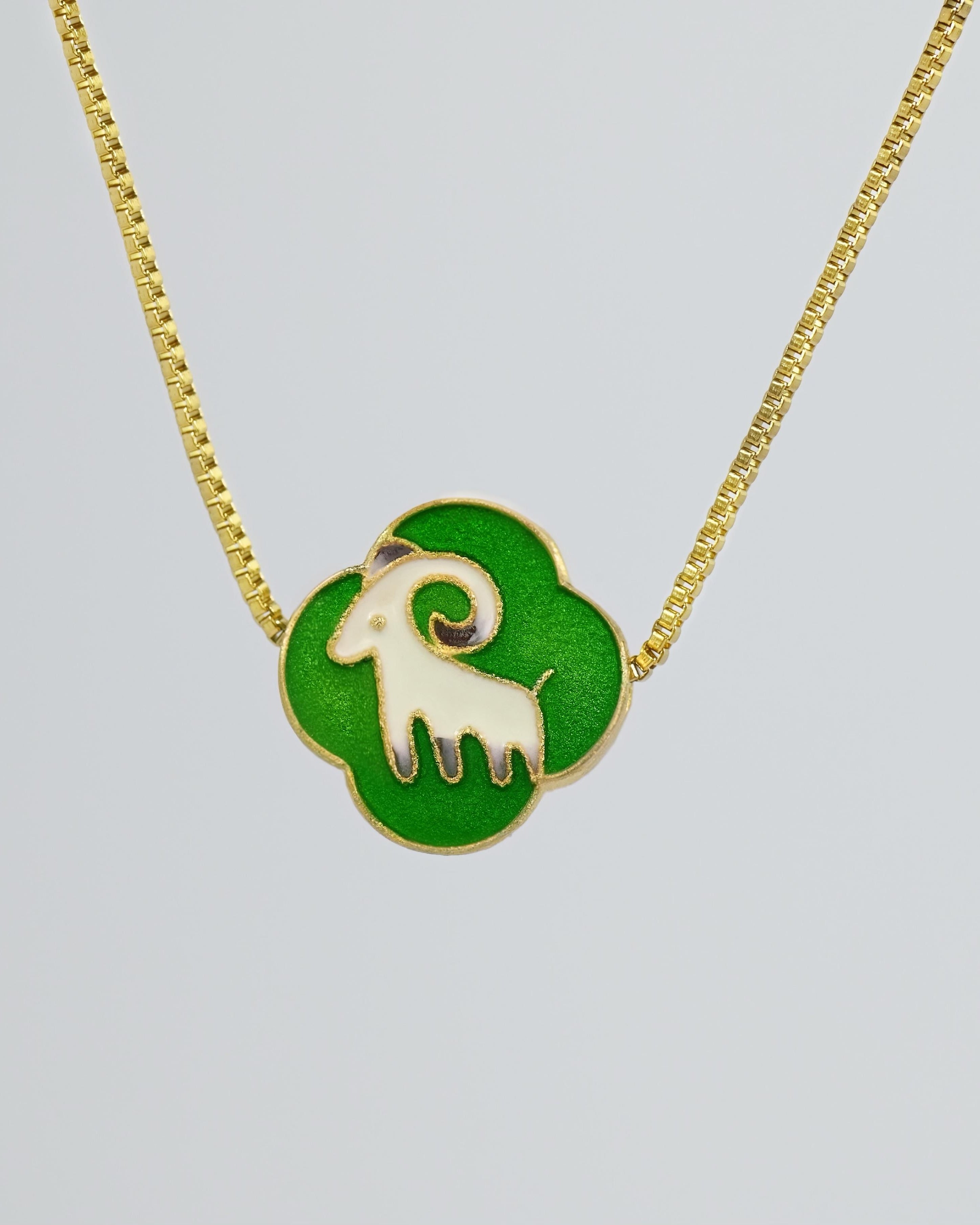 MARILYN TAN JEWELLERY | Lucky Zodiac Gold Chain Pendant Necklace With Enamel Charm