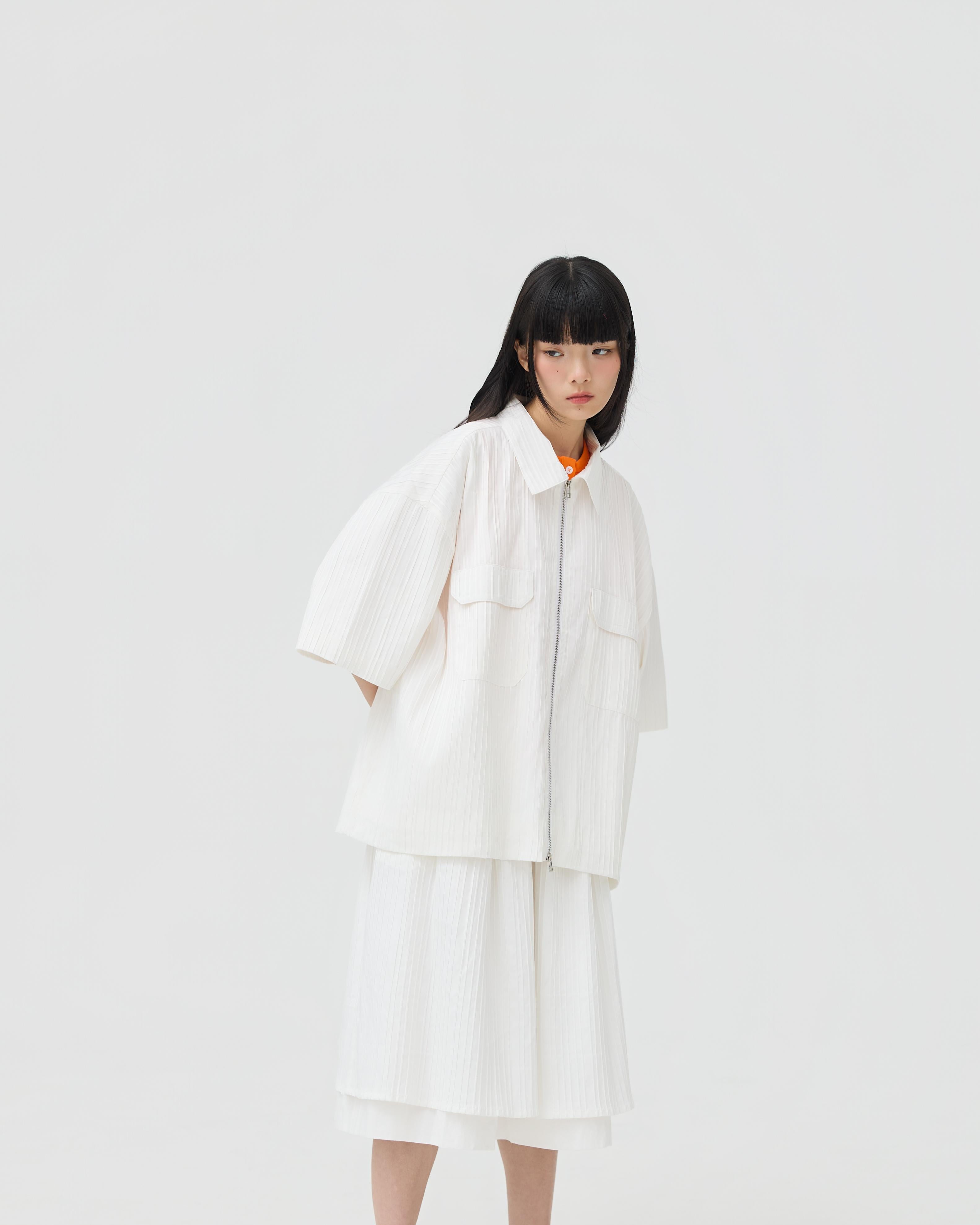 3EIGHTH | Fuwa Jacket In White Seersucker