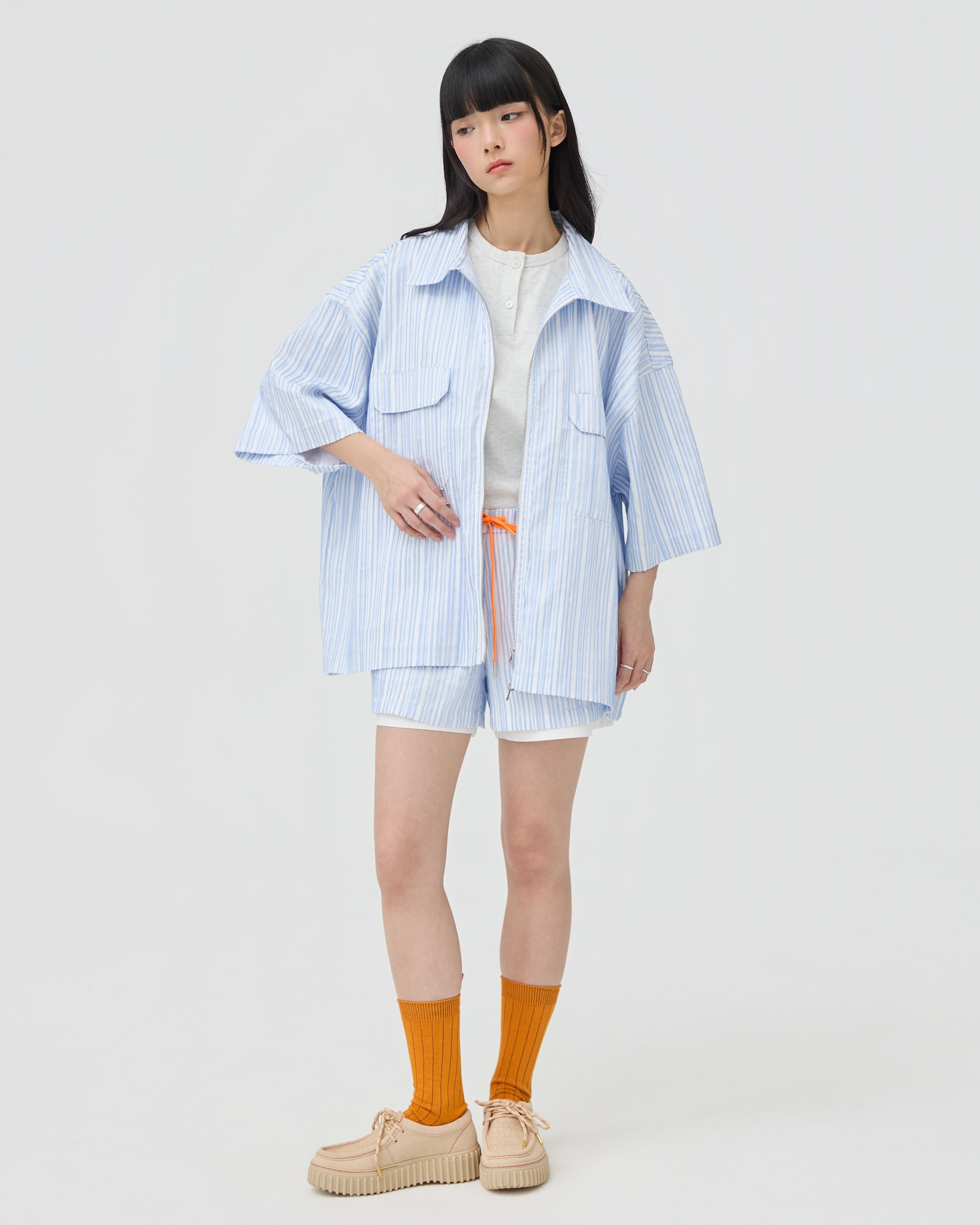 3EIGHTH | Fuwa Jacket In Blue Seersucker