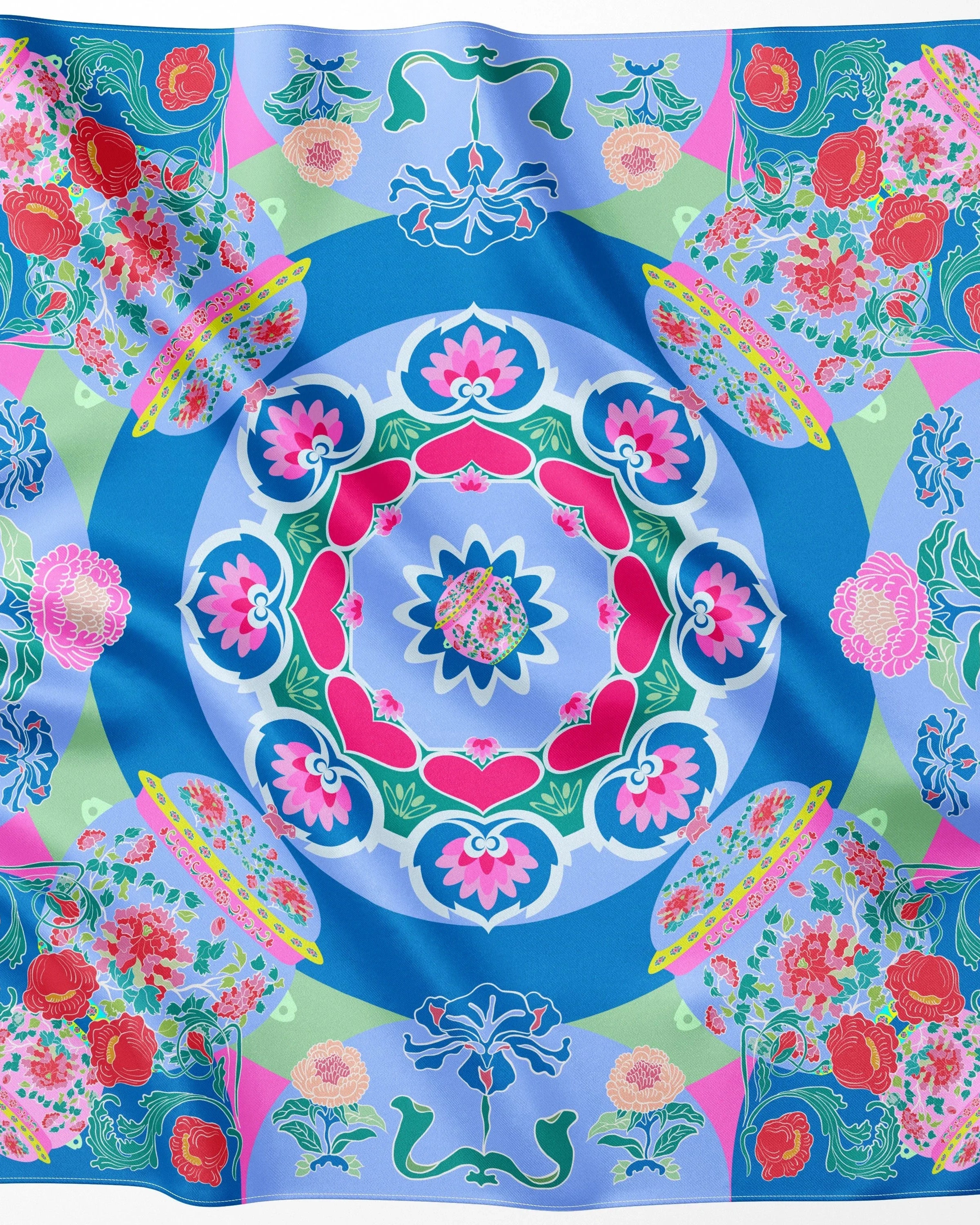 BINARY STYLE | Peranakan Bricollage Premium Silk Scarf