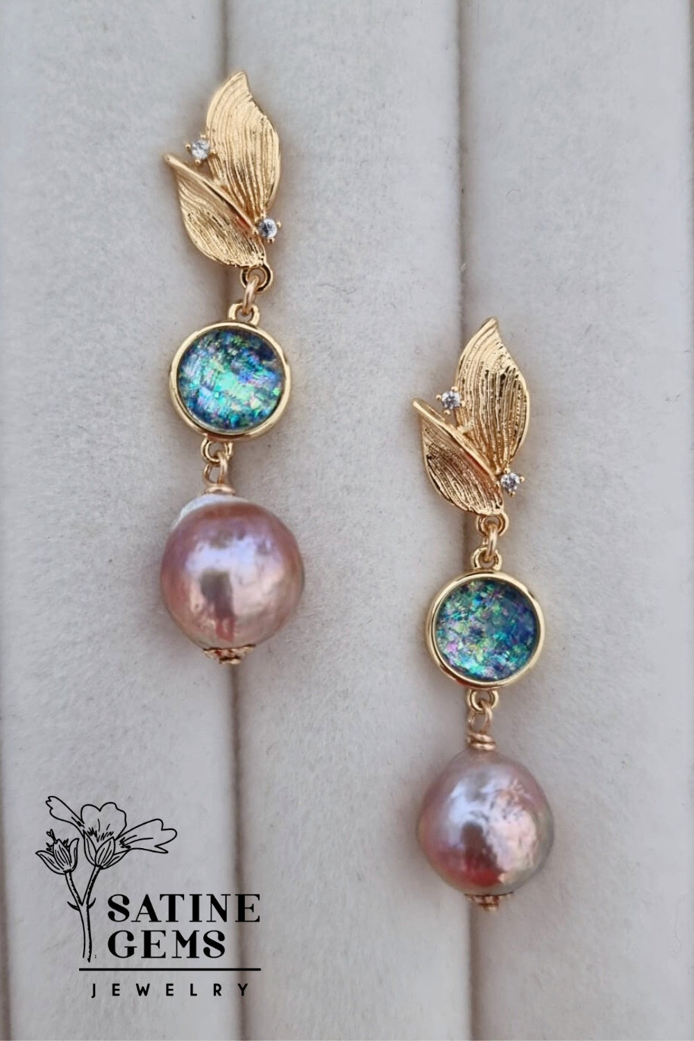 CREATIVE JEWELLERY STUDIO | Baroque Edison Pearl Ear Studs by Satine Gems Jewelry
