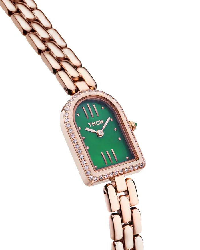 BLACK BY BLUE BRAVE | THCN N· II Green Mother-of-Pearl Rose Gold Bracelet Watch