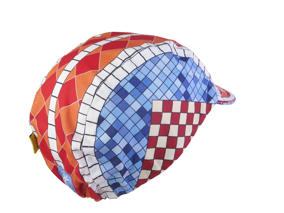 A DESIGN BY TAKACHYA | Cycling Cap - Lepak Checkered Brown Blue