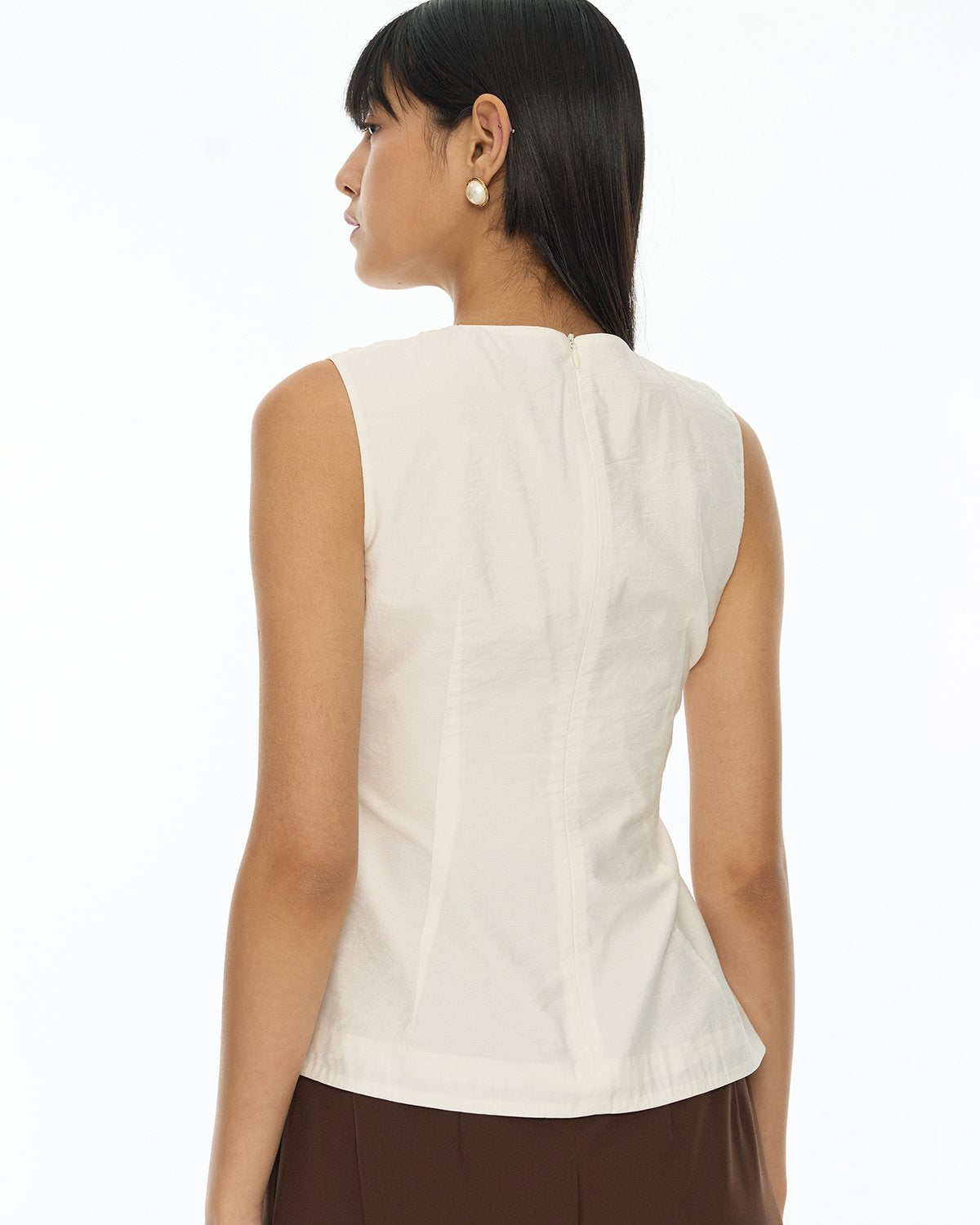 DRESSINGPAULA | Front Gathered V-Neck Top