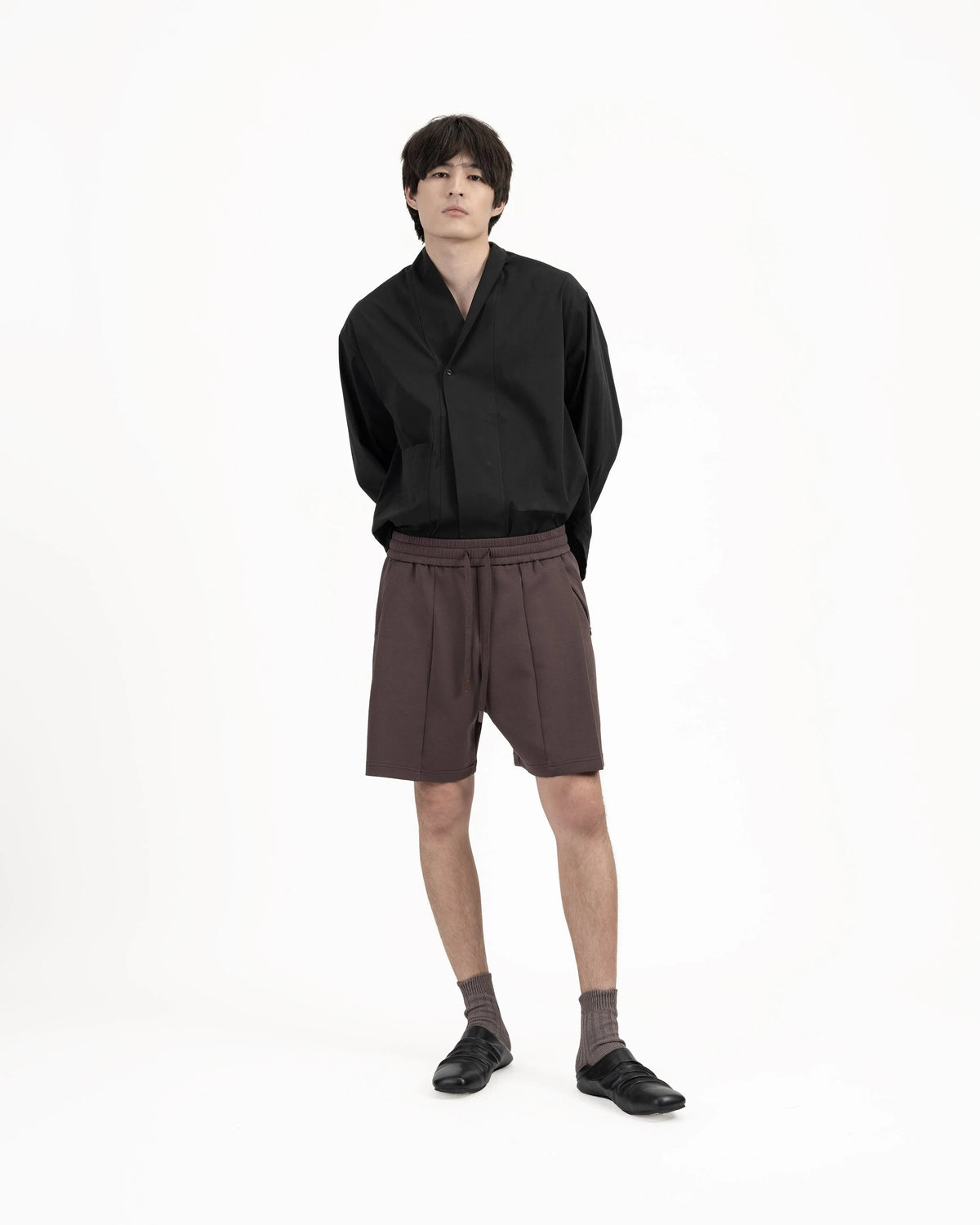 GRAYE | Pleated Sweatshorts - Fig
