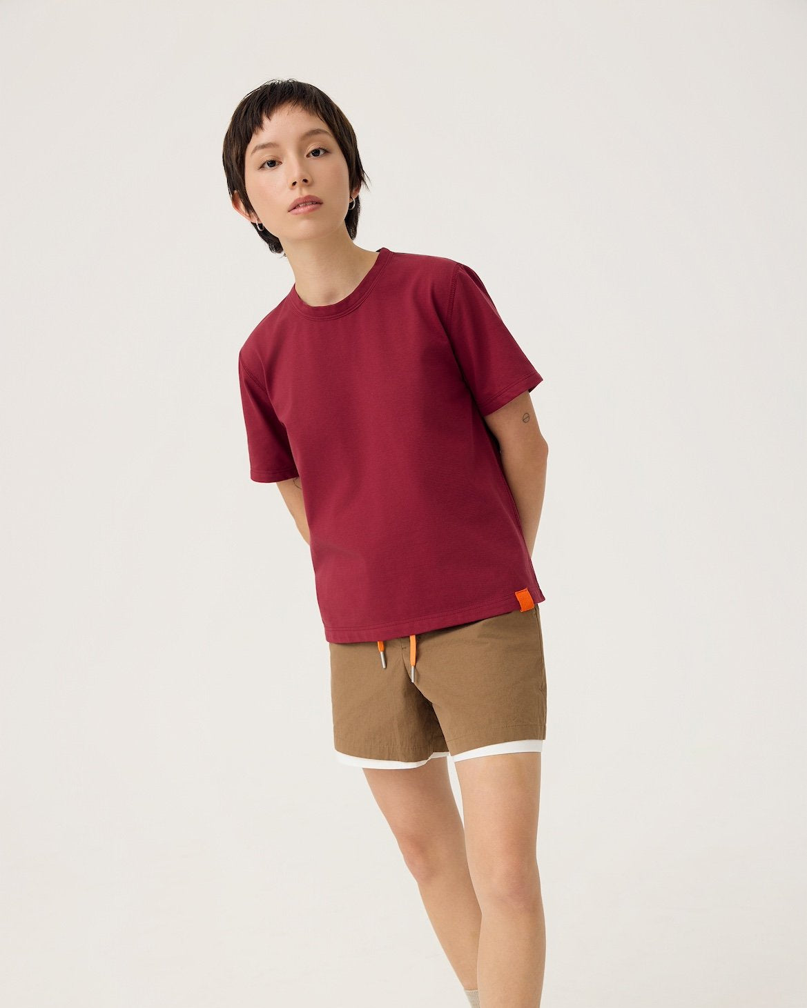 3EIGHTH | Everyday Reversible Tee in Burgundy & Sappanwood