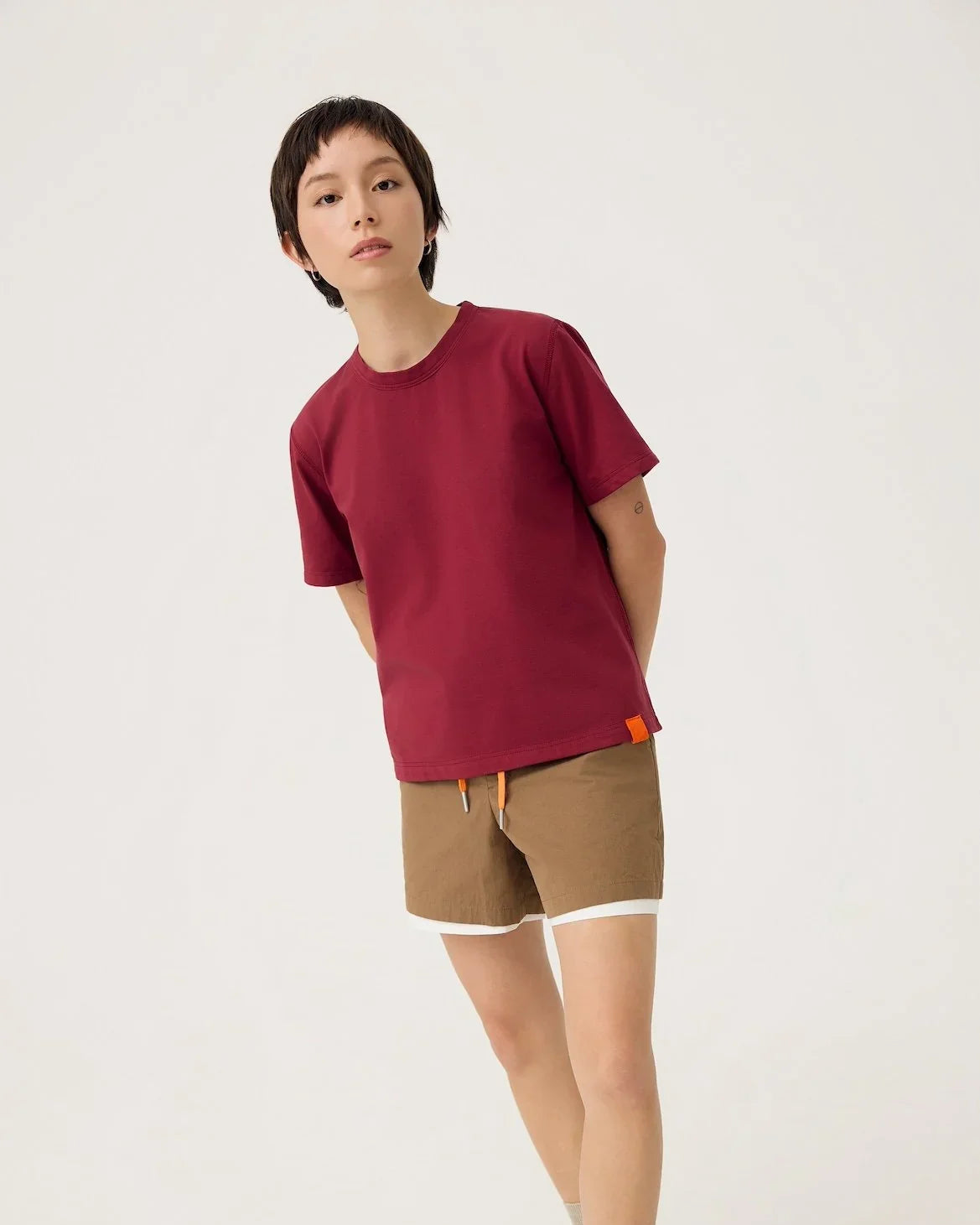 3EIGHTH | Everyday Reversible Tee in Burgundy & Sappanwood