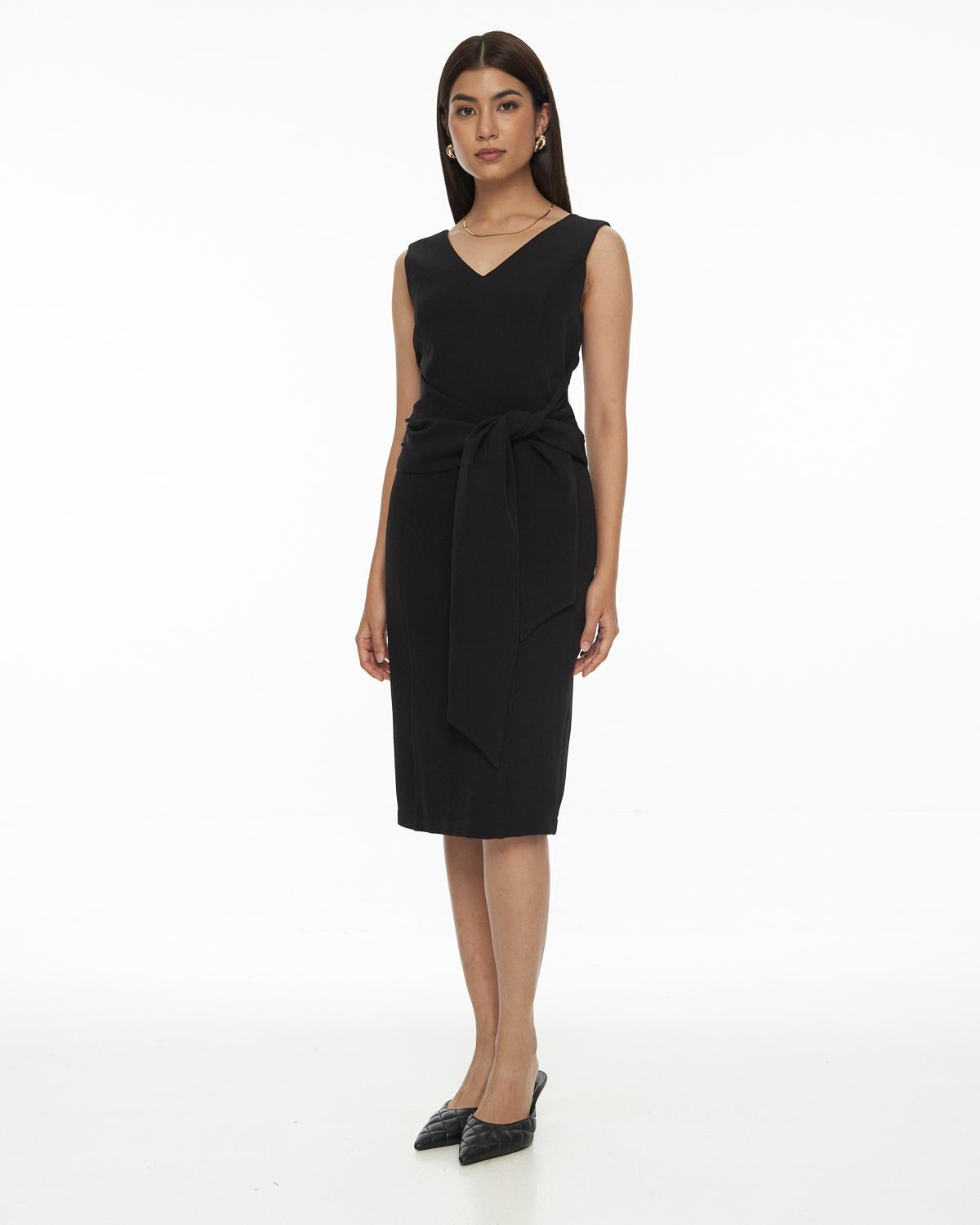 DRESSINGPAULA | Front-Tie Crepe Dress