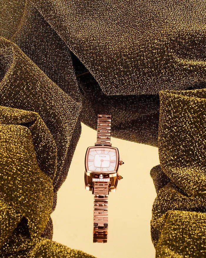 BLACK BY BLUE BRAVE | THCN Tยท II White Mother-of-Pearl Dial Bracelet Watch