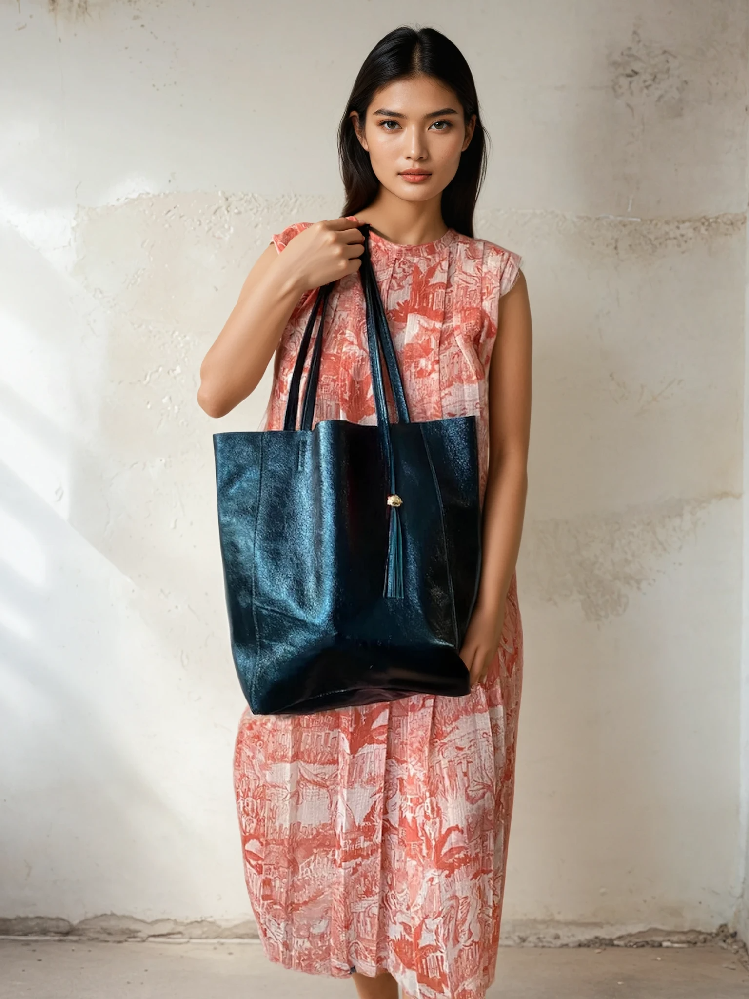 DESTI SAINT | Italian Leather Shopper - Teal