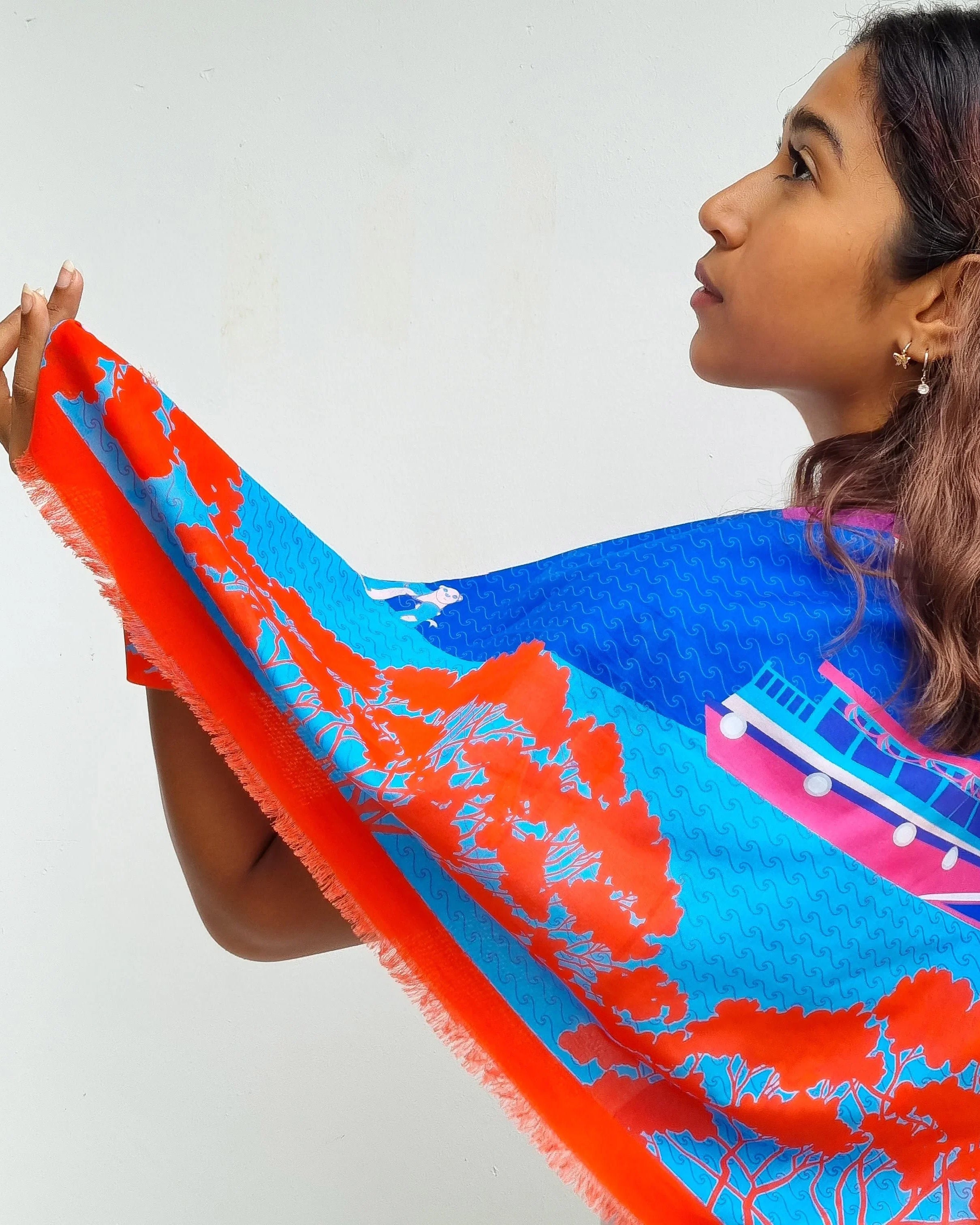 BINARY STYLE | Night At The Singapore Quay Silk Scarf