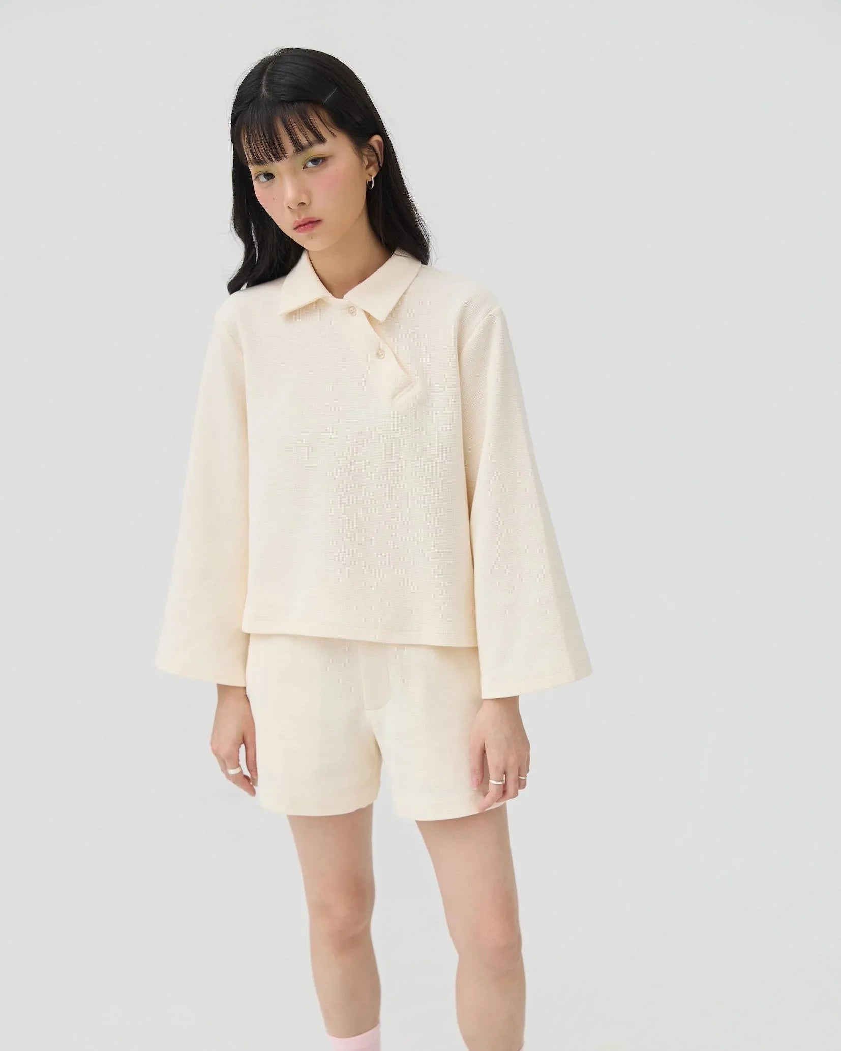 3EIGHTH | Yuru Knit Shorts | Cream