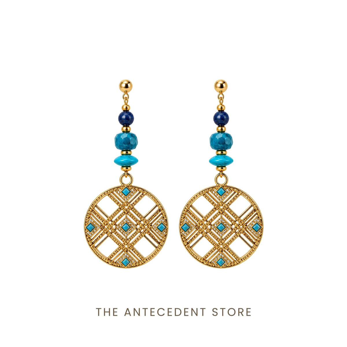 THE ANTECEDENT STORE | Lapis Lazuli, Apatite & Turquoise Statement Earrings