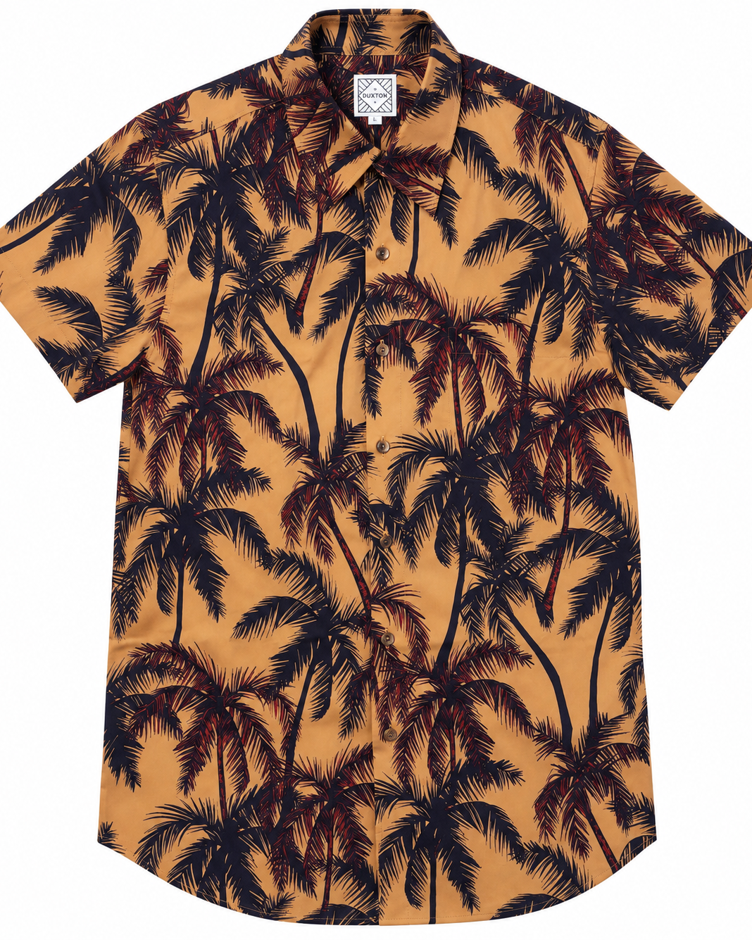 DUXTON | Regular Fit Button Up Shirt | Beach Palms | Coral
