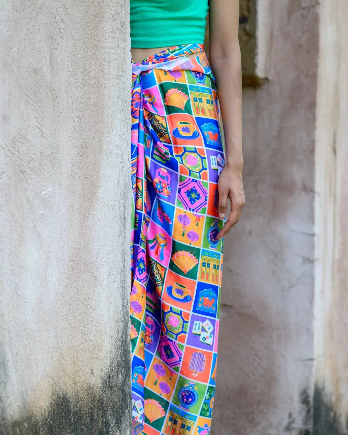 PHOTO PHACTORY | Jiwas Wrap Skirt | Heritage Mosaic Skirt