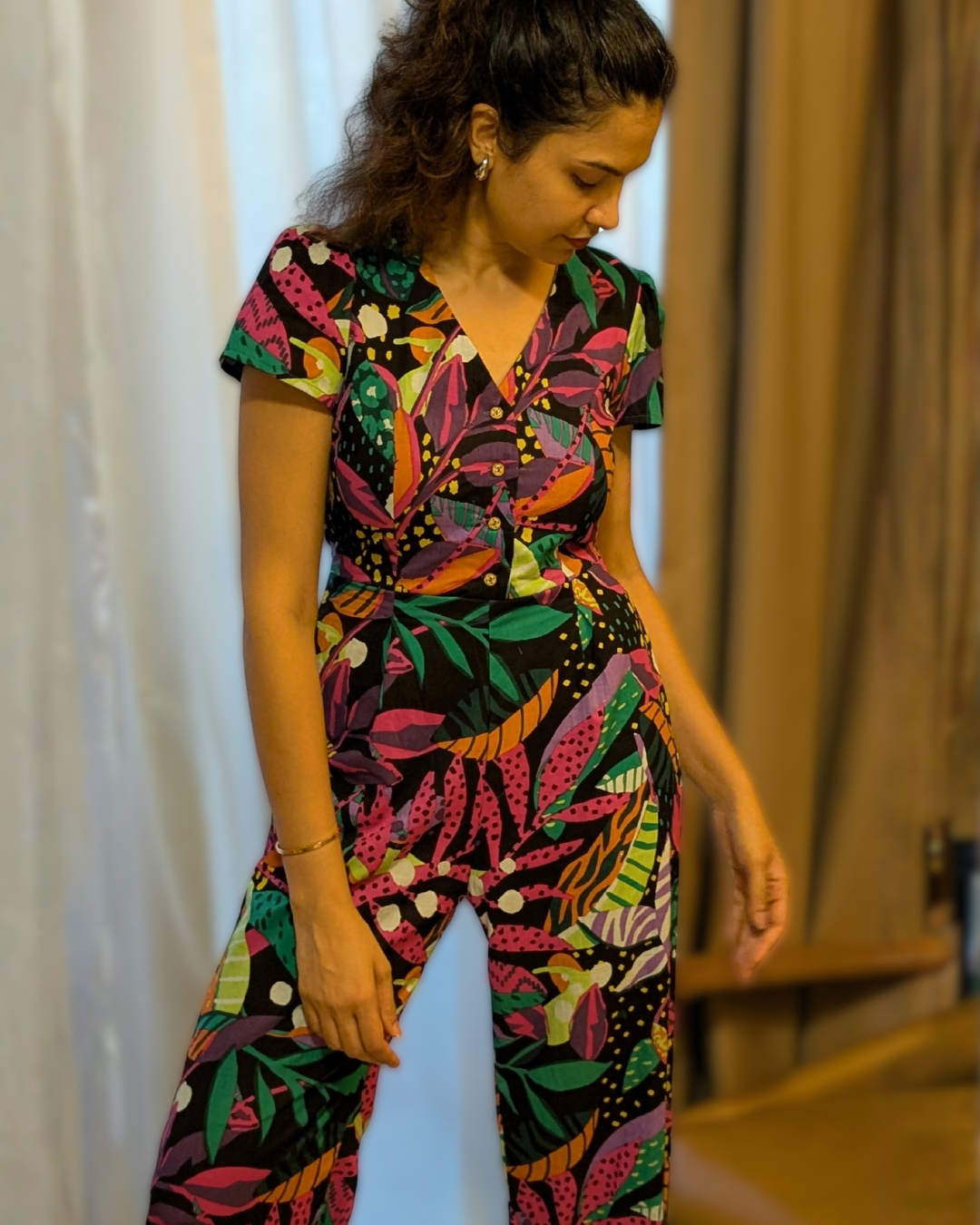 NIMBU | Moana Starry Night Black Women's Jumpsuit in Cotton