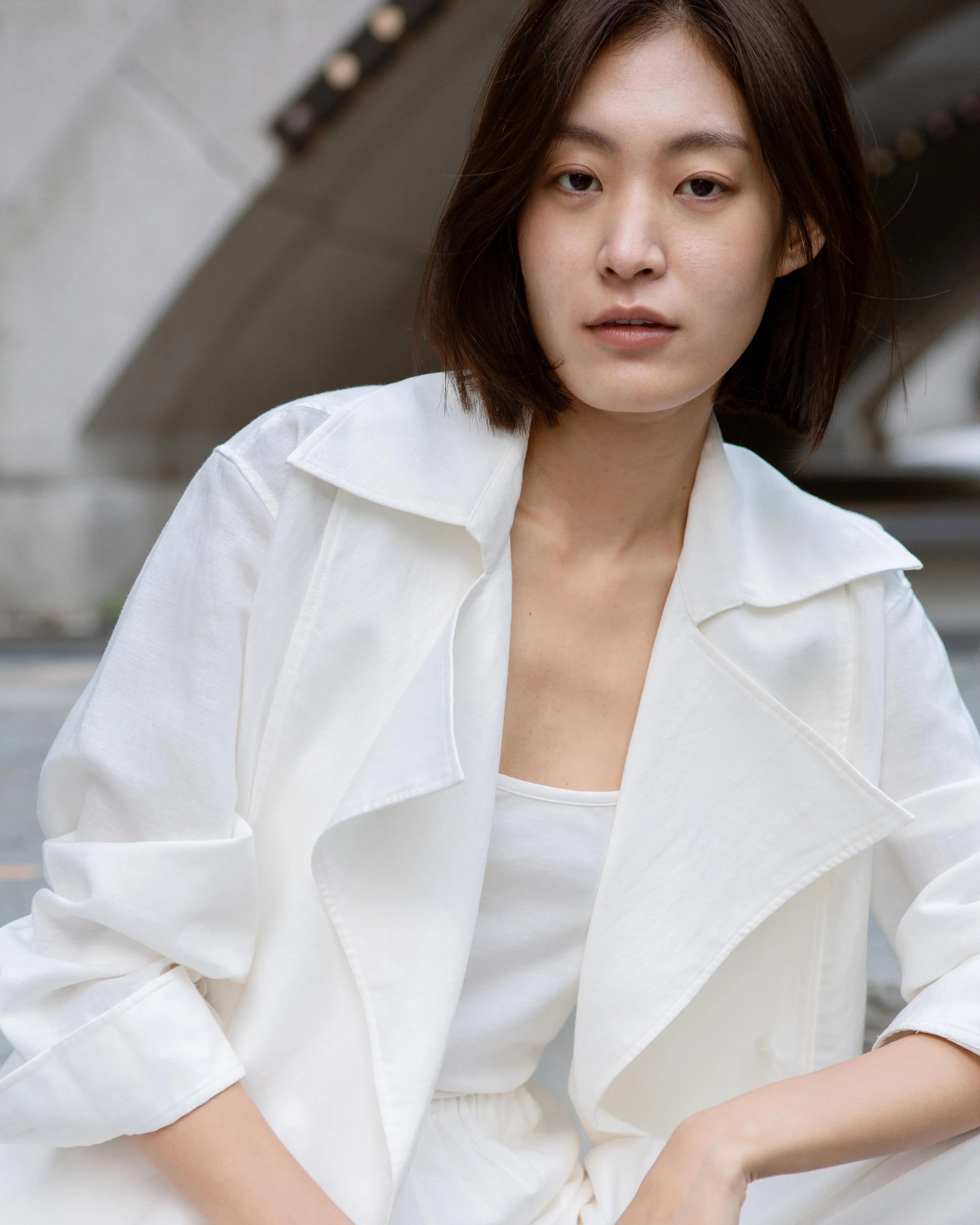 LAYERPLAN | Liora Linen Double-Breasted Shirt Jacket