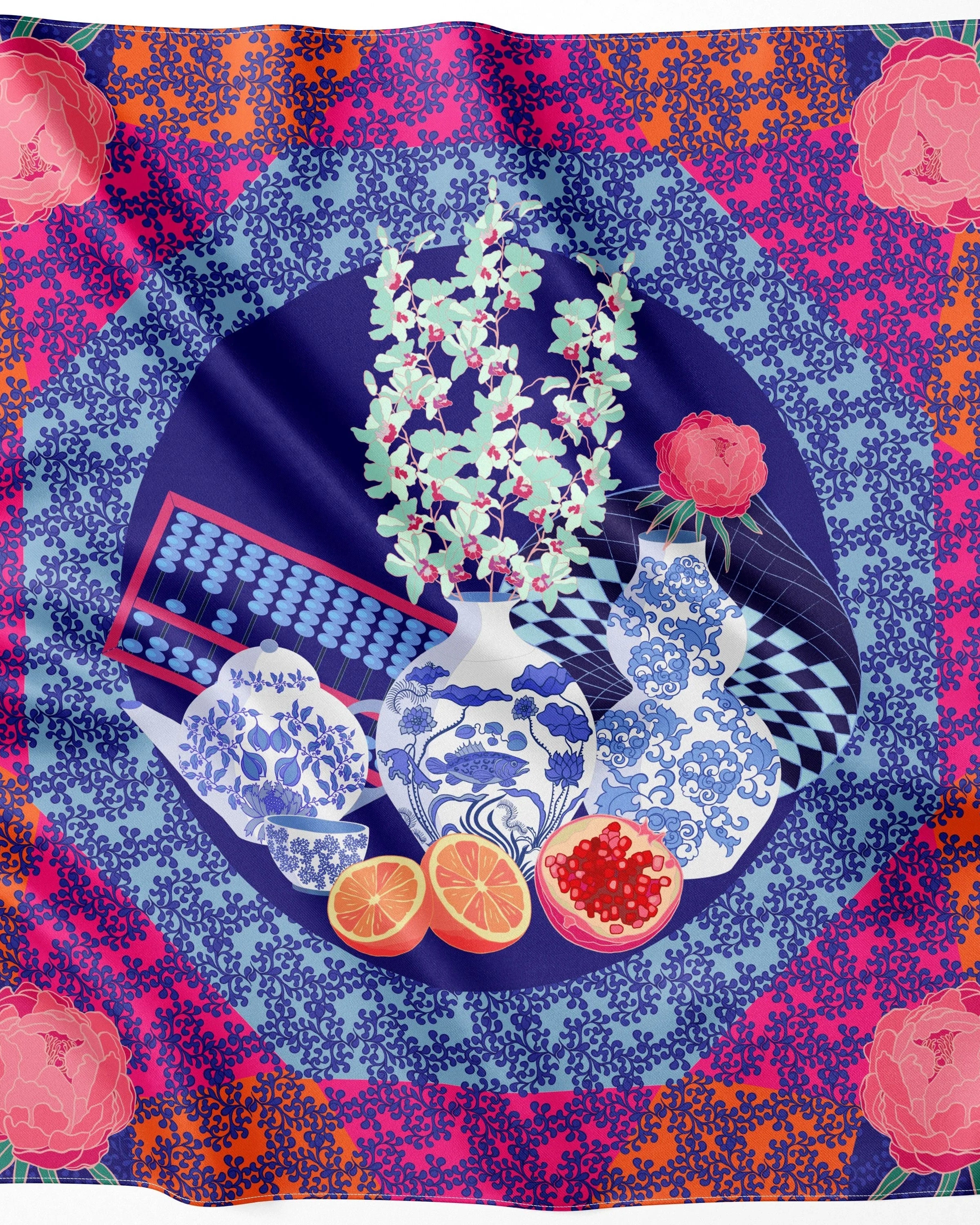 BINARY STYLE | Straits Chinoiserie Premium Silk Scarf