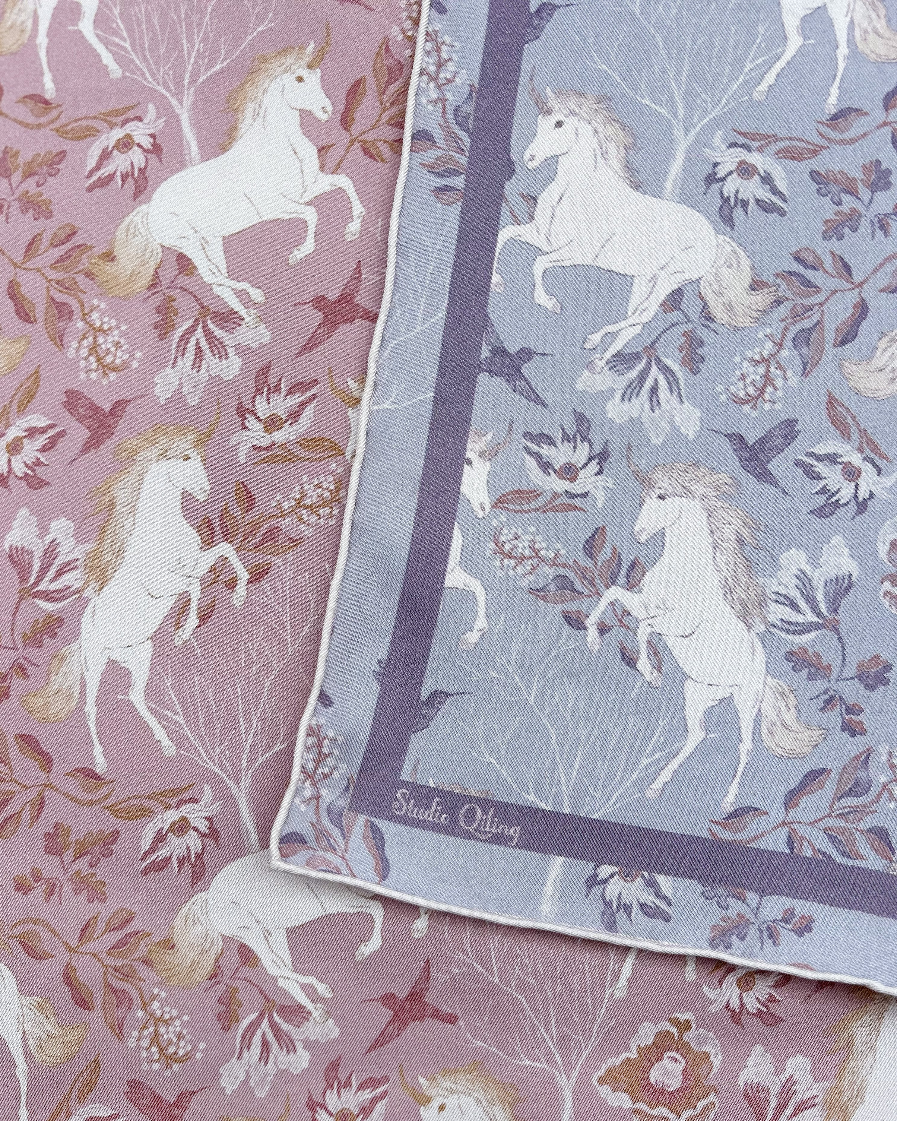 STUDIO QILING | Unicorn Spring Magic Double Side Silk Scarf 100