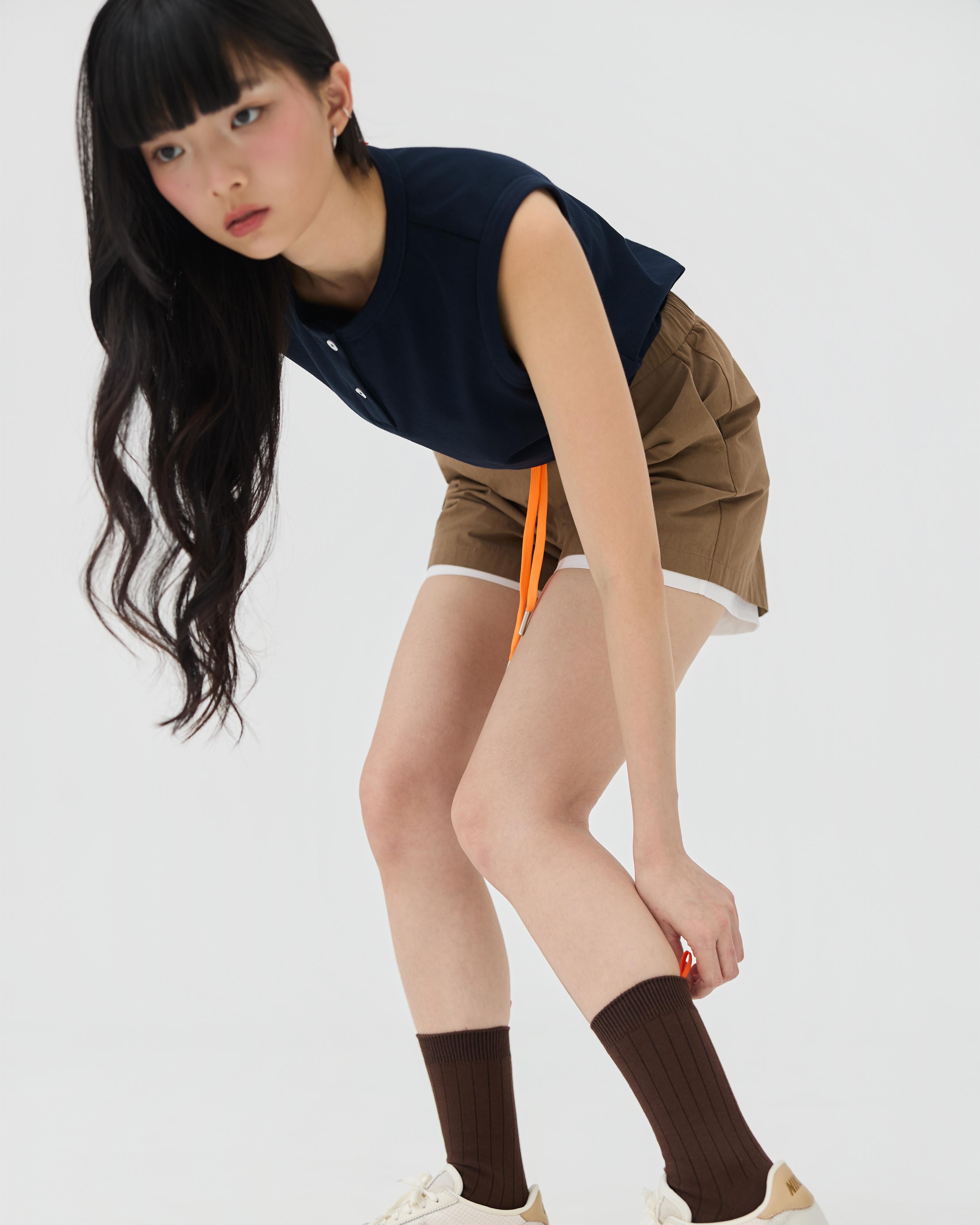 3EIGHTH | Musubi Henley Tank In Navy