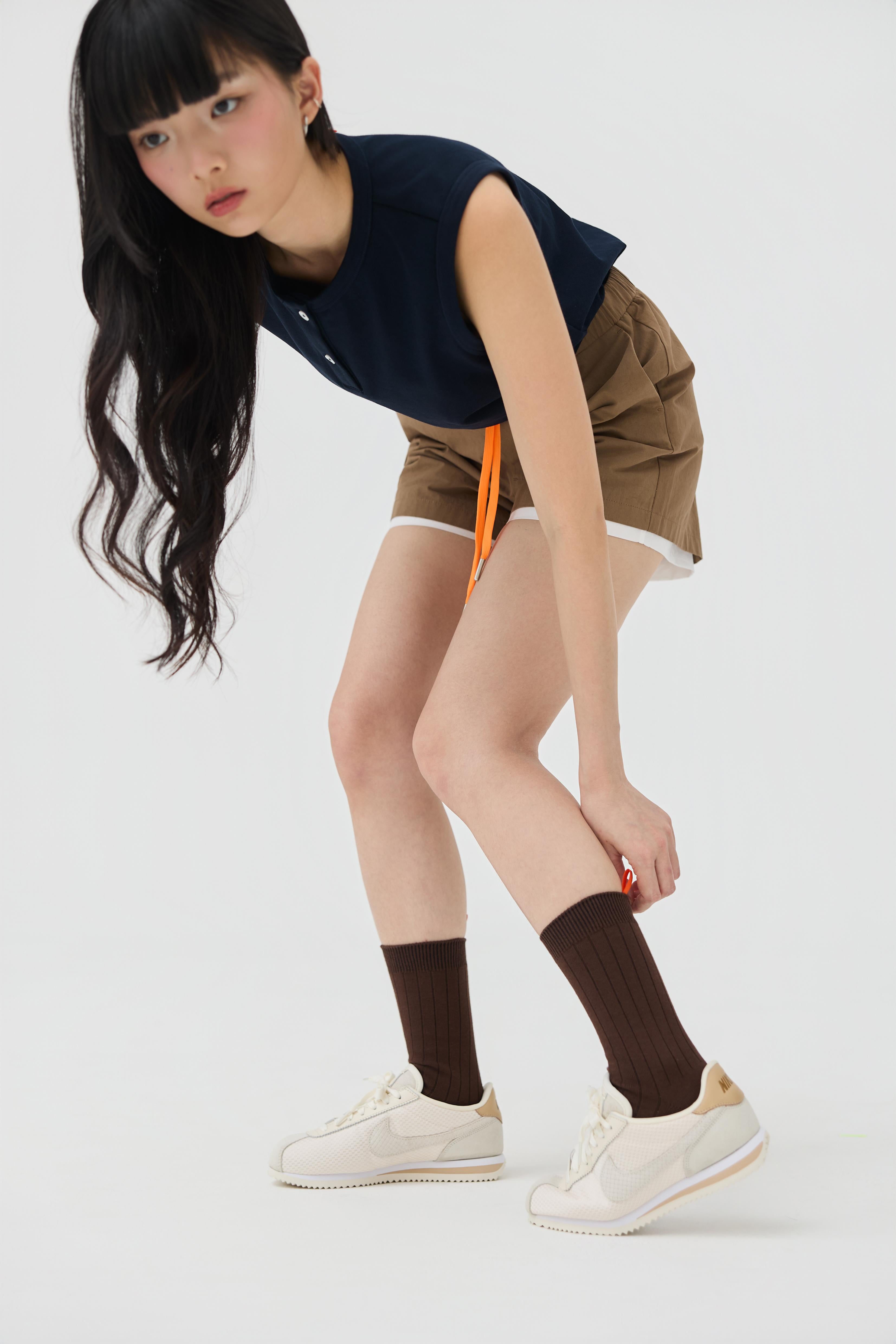 3EIGHTH | Musubi Henley Tank In Navy