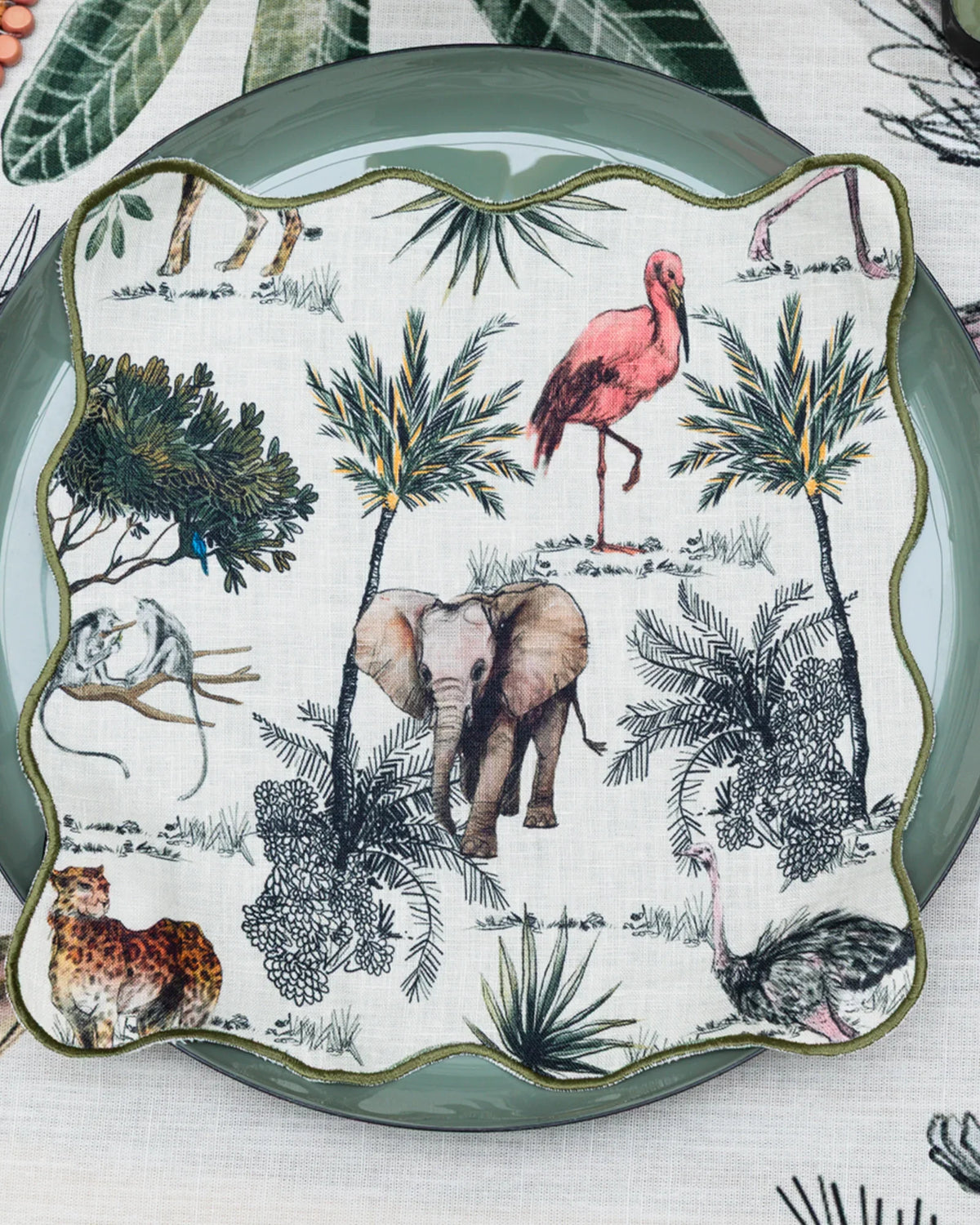 MEJA | The Aventure Africaine’ Cocktail Napkin - Marshmallow Print (Set Of 2)