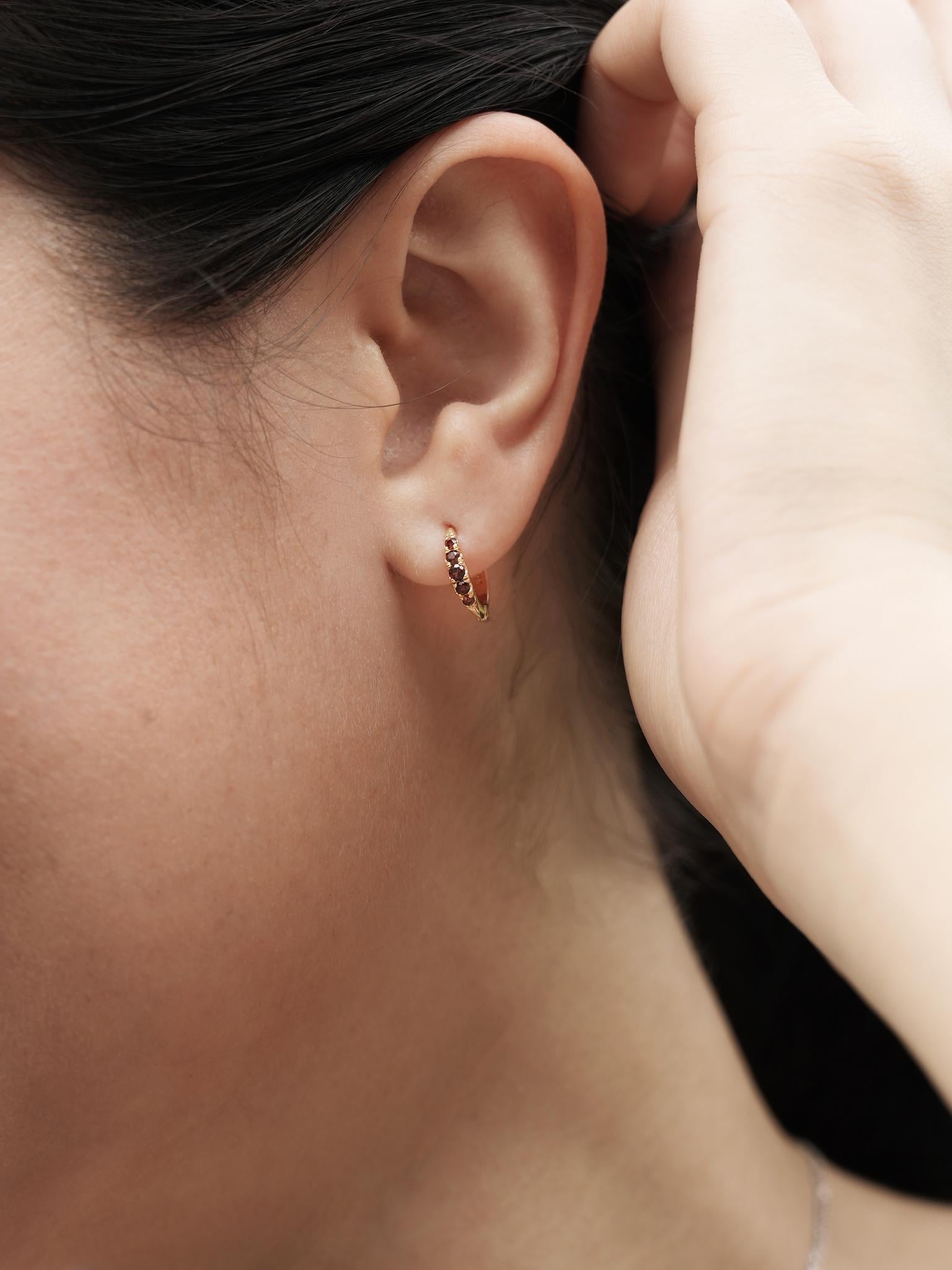 EMBRACE JEWELLERY | Eclipse Hoops With Garnet