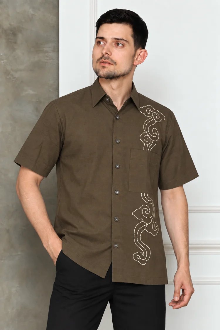 KANZI COLLECTION | Mens Batik Embrodered Shirt