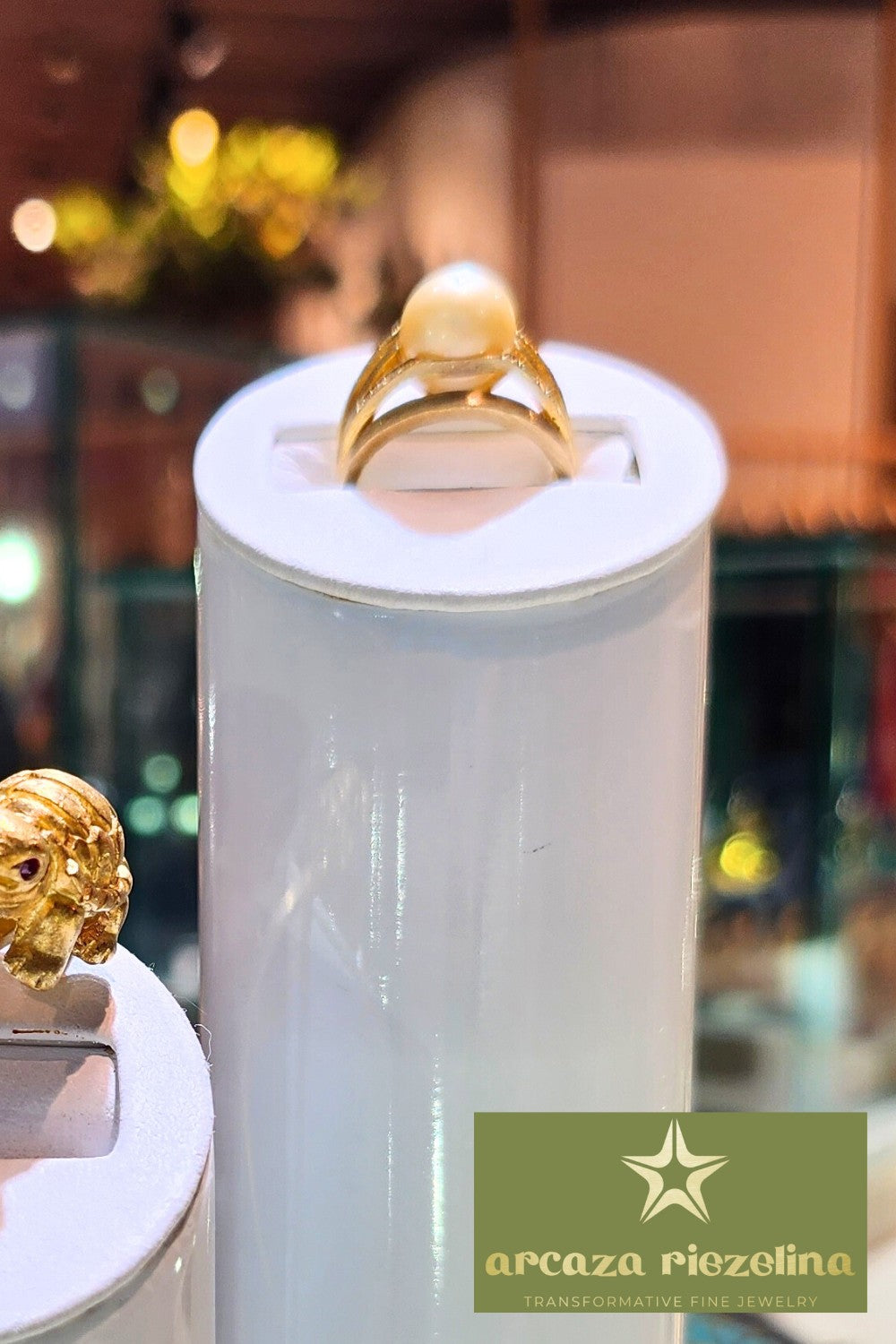 CREATIVE JEWELLERY STUDIO | 18k Gold Pearl & Diamond "Treasure of the Sea" Ring by Arcaza Riezelina