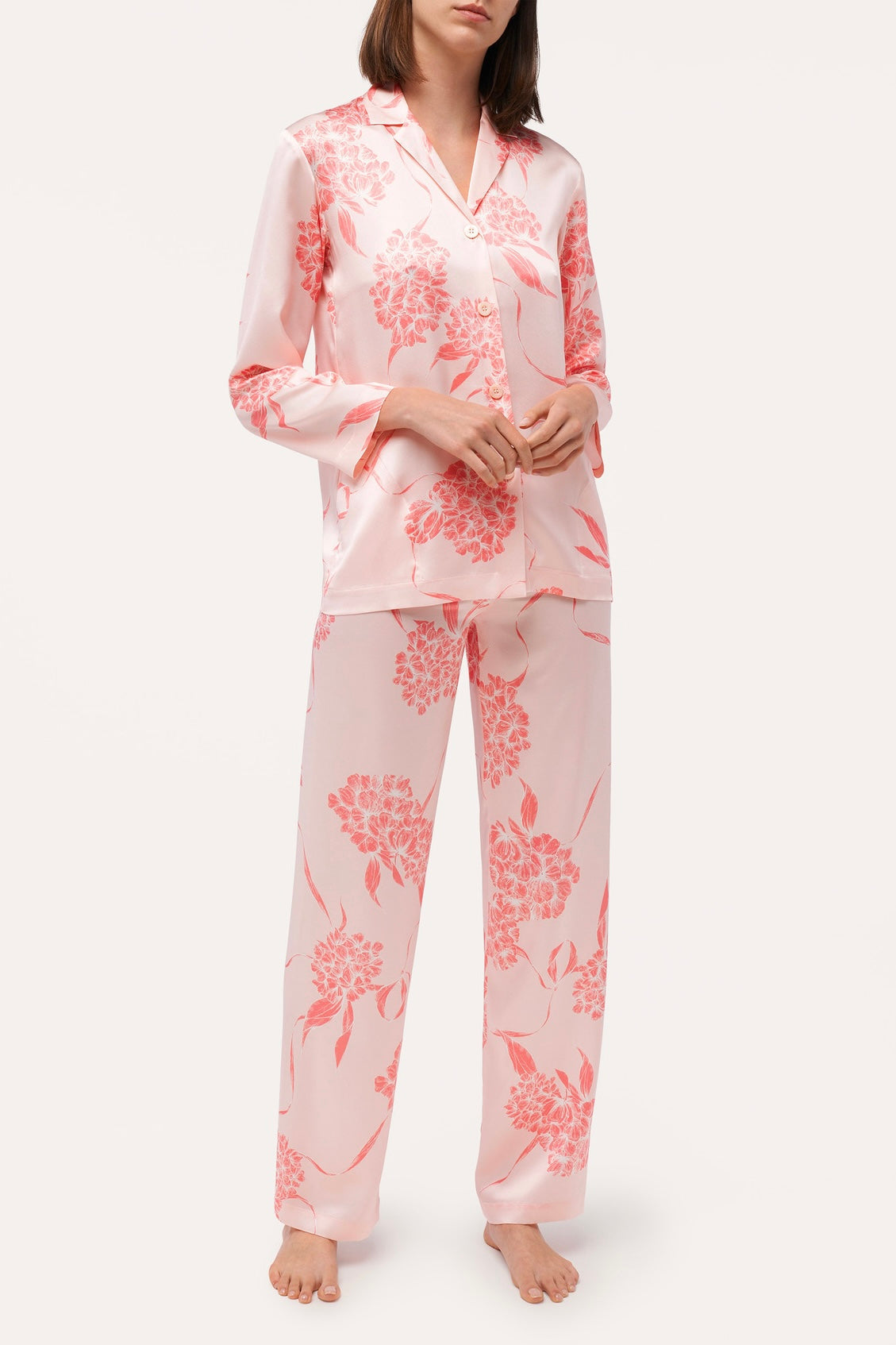 BELLS & BIRDS | Hydrangea Bloom Pyjamas Pants Set (Pink)