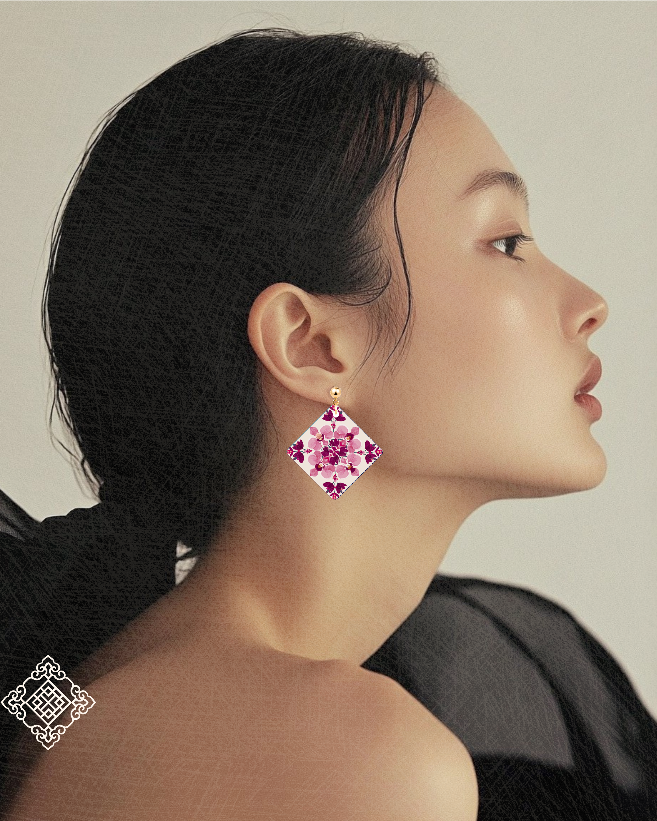 THE ANTECEDENT STORE | Orchid Tile Earrings In White Pink