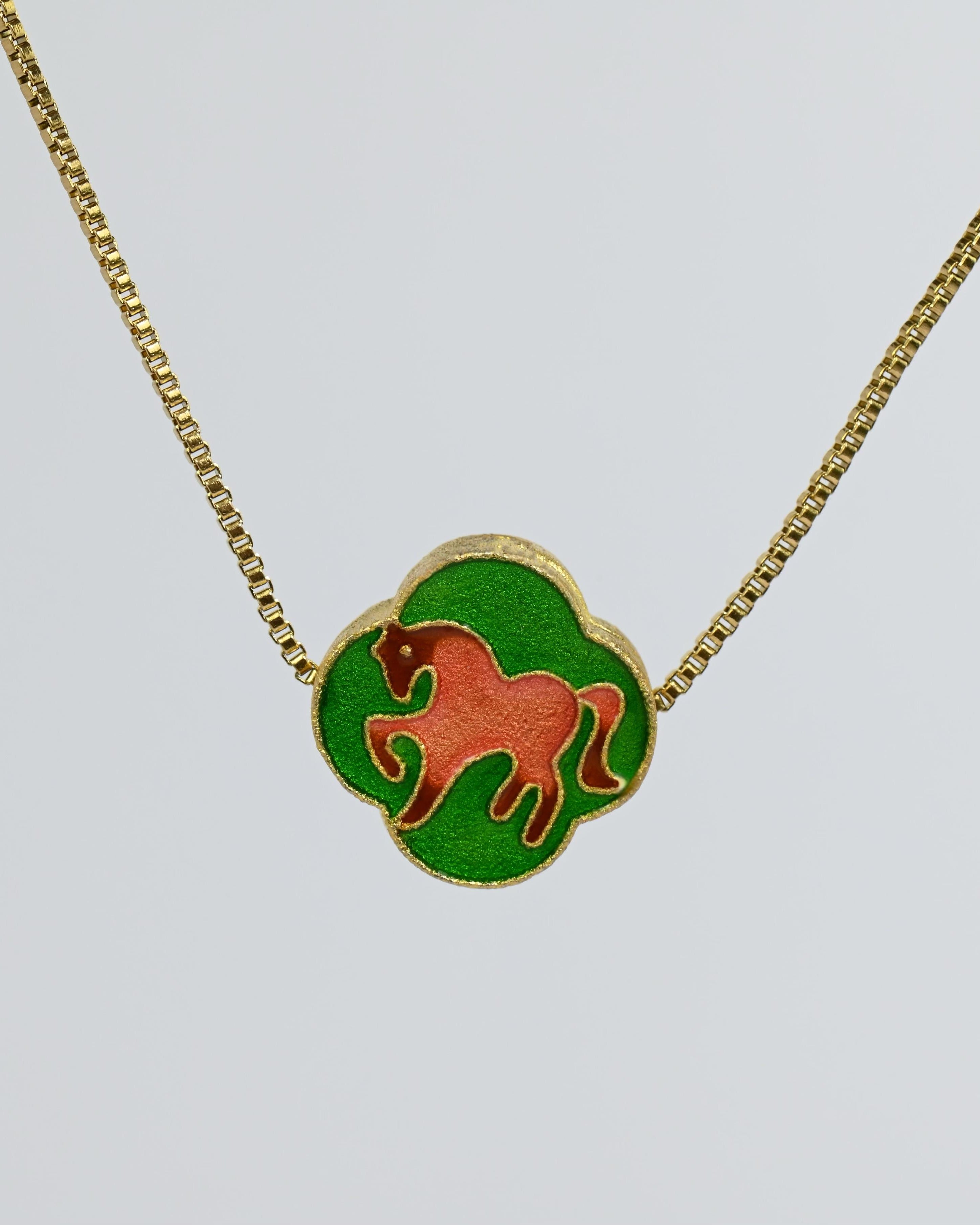 MARILYN TAN JEWELLERY | Lucky Zodiac Gold Chain Pendant Necklace With Enamel Charm