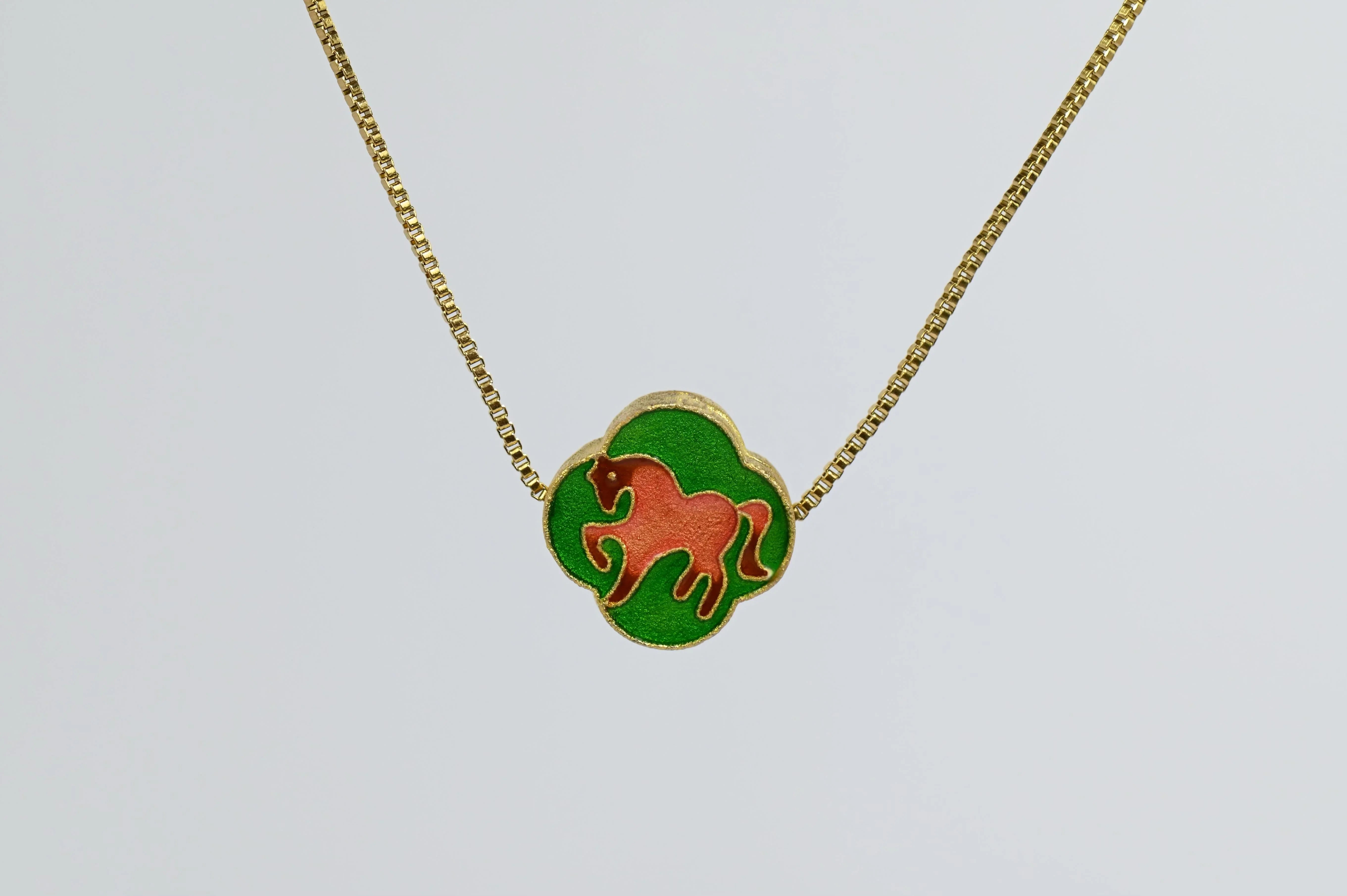 MARILYN TAN JEWELLERY | Lucky Zodiac Gold Chain Pendant Necklace With Enamel Charm