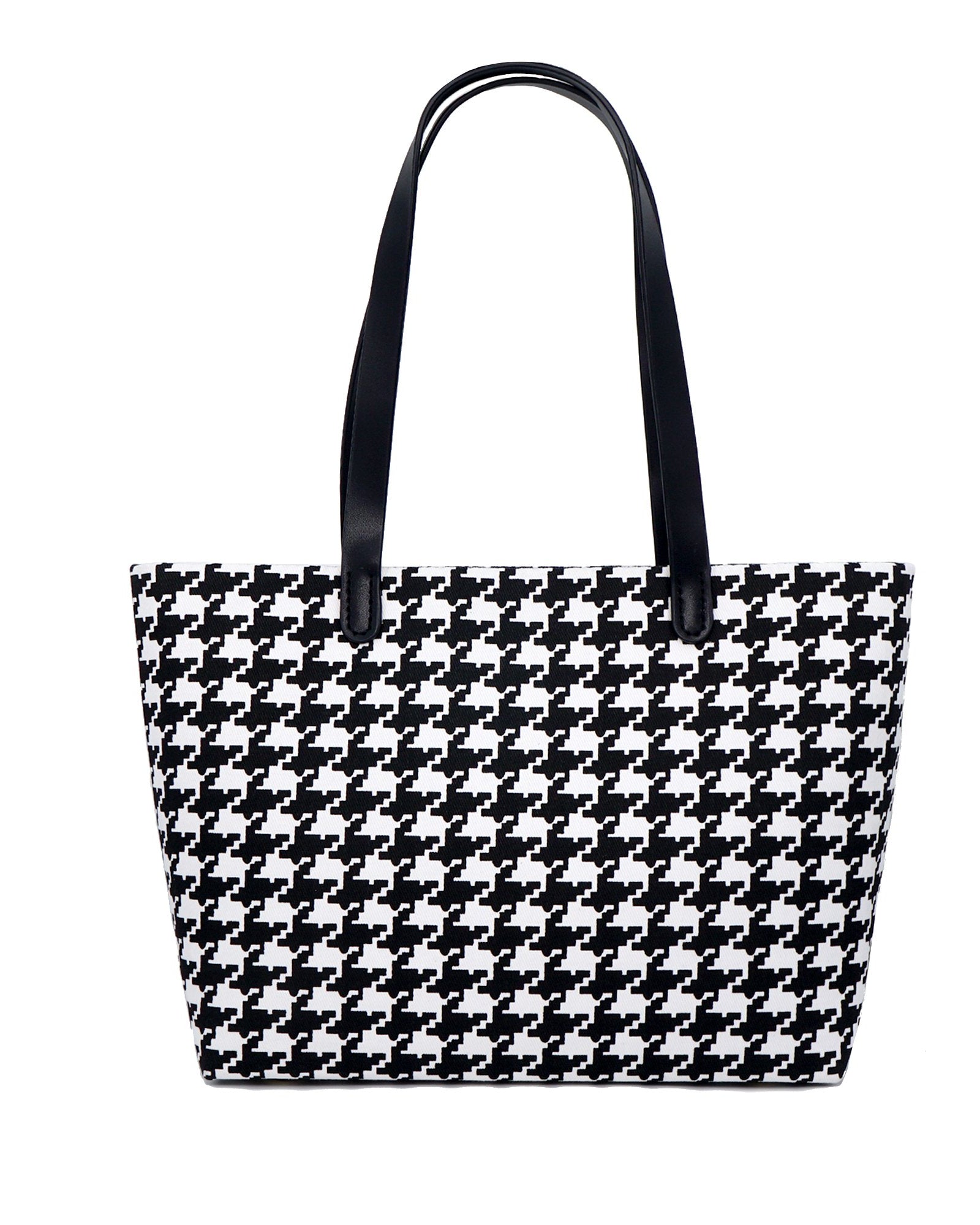 COCOONESE | Zipper Top Tote Bag - Houndstooth Check (BK)