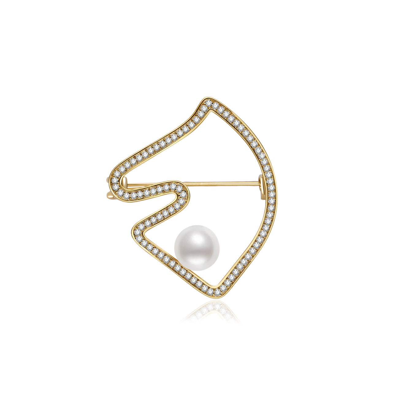 PEARLY LUSTRE | Top Grade Freshwater Pearl Brooch | WC00107 | HORSE