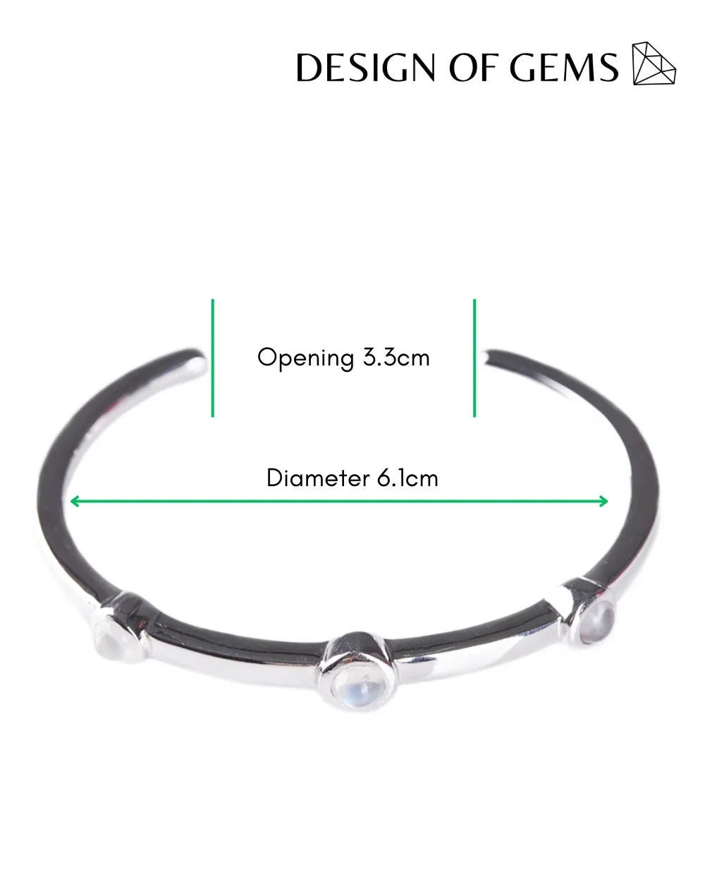 CREATIVE JEWELLERY STUDIO | Burmese Moonstone, Rhodium Plated Silver Cuff by Design of Gems