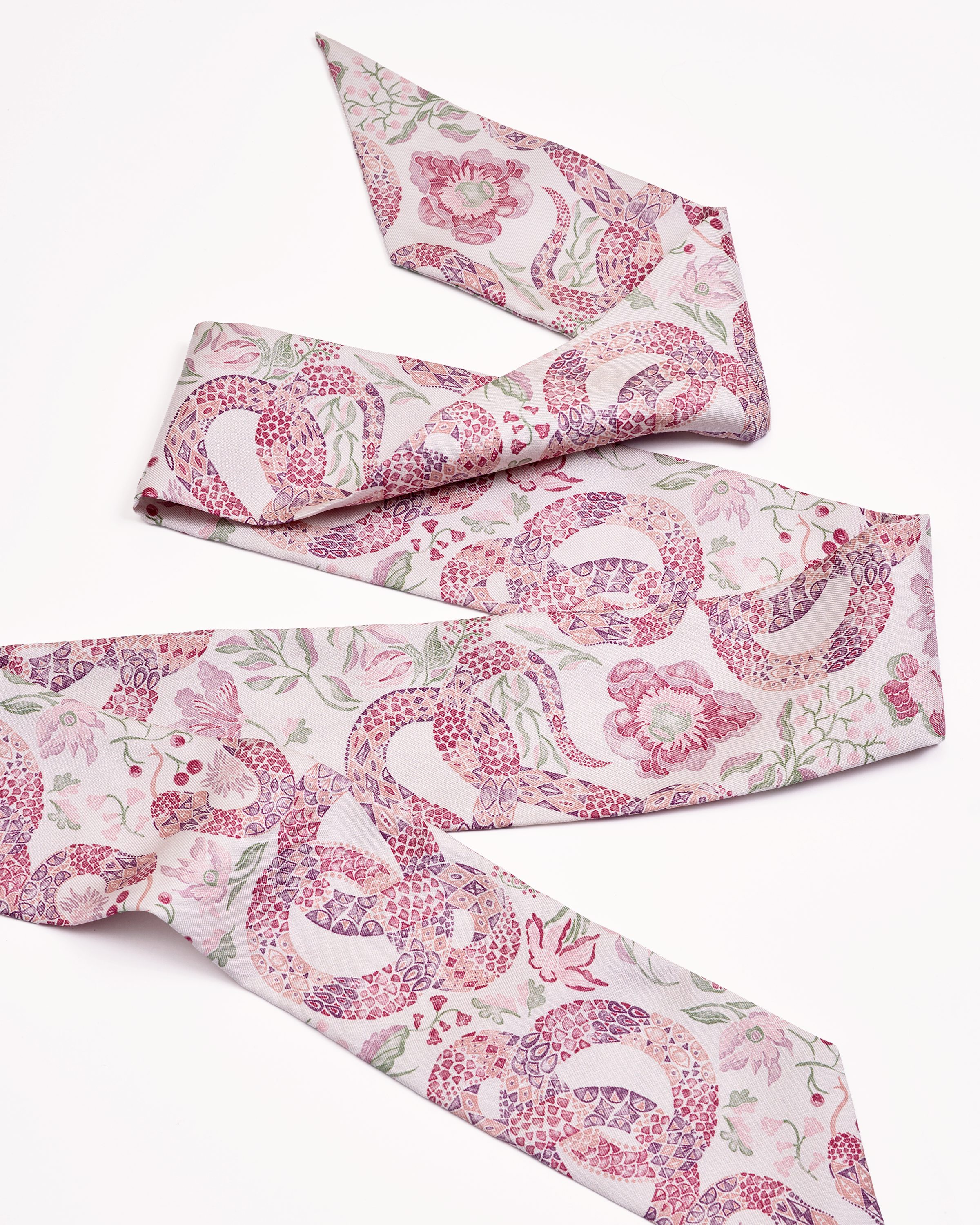 STUDIO QILING | Serpentine Blossom Silk Bandeau 120