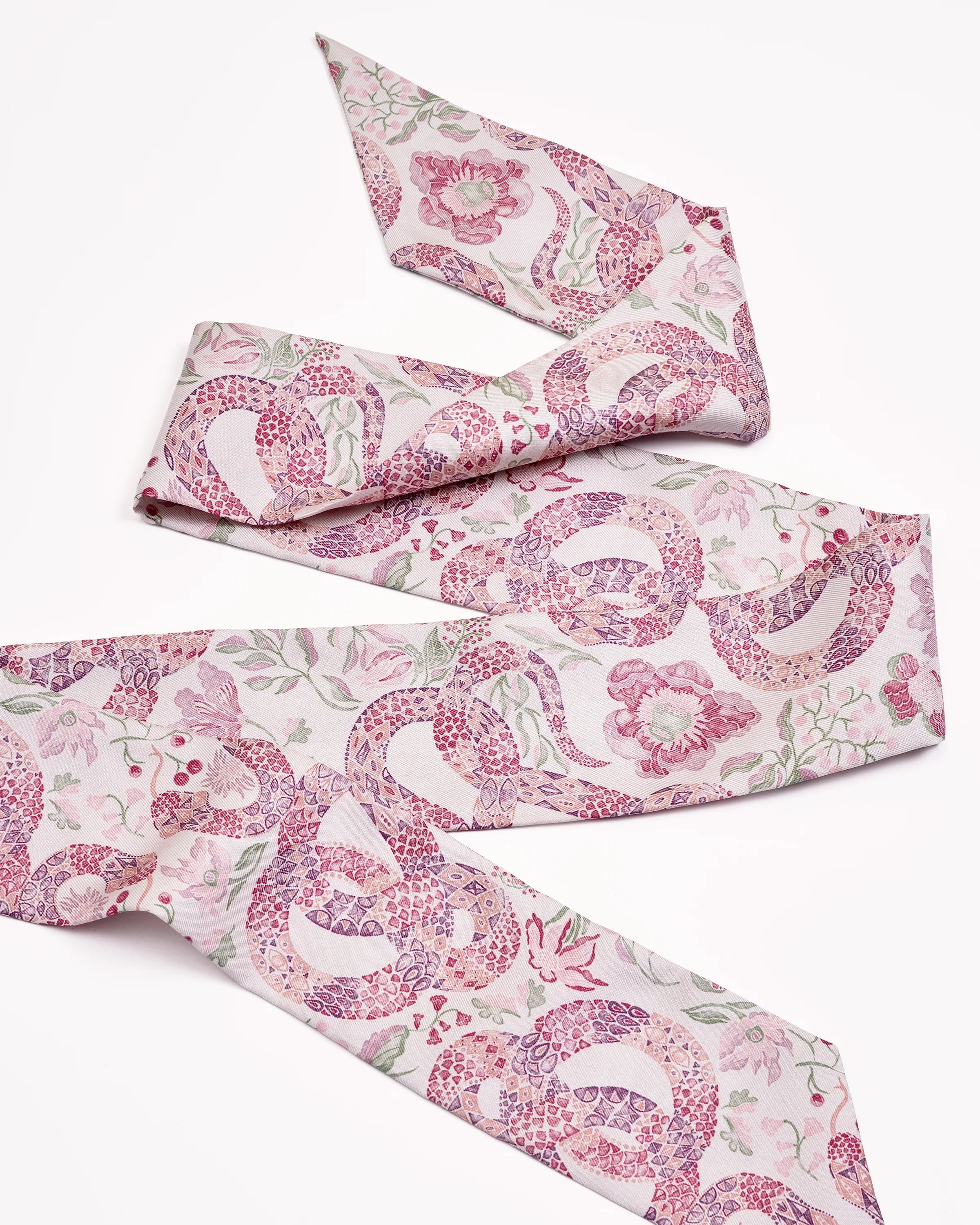 STUDIO QILING | Serpentine Blossom Silk Bandeau 120
