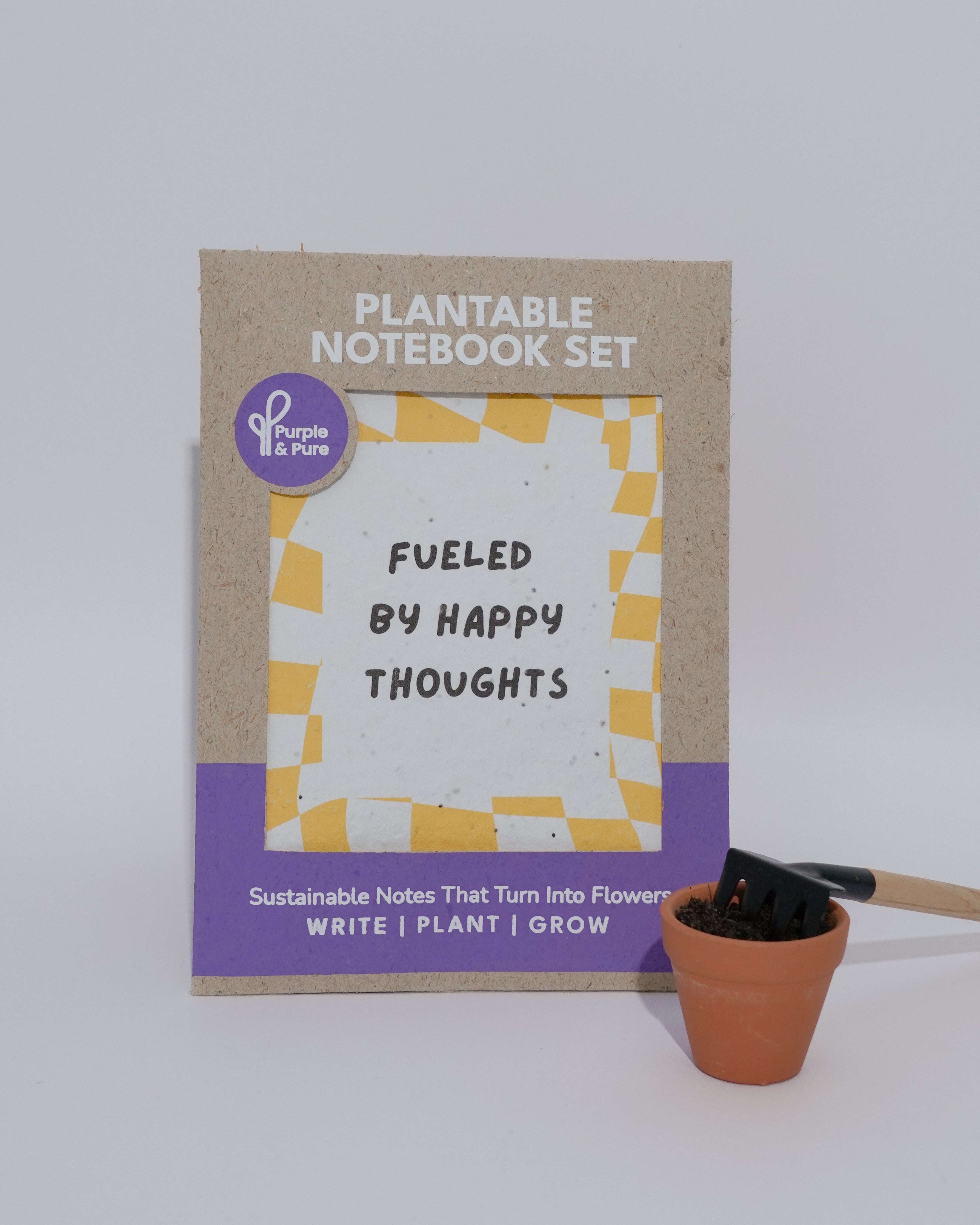 PURPLE AND PURE | Plantable Notebook Set - Happy Thoughts