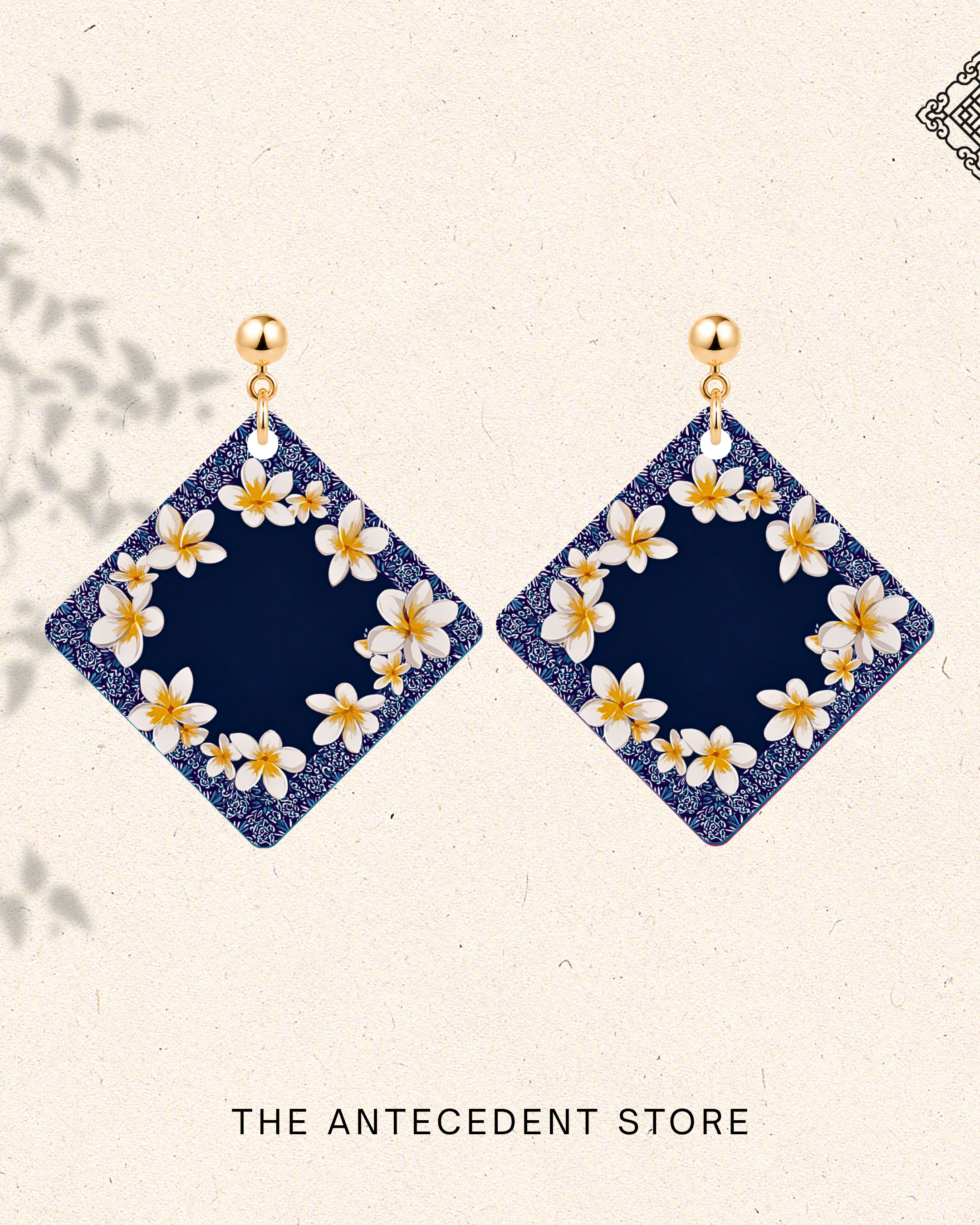 THE ANTECEDENT STORE | Frangipani Tile Earrings
