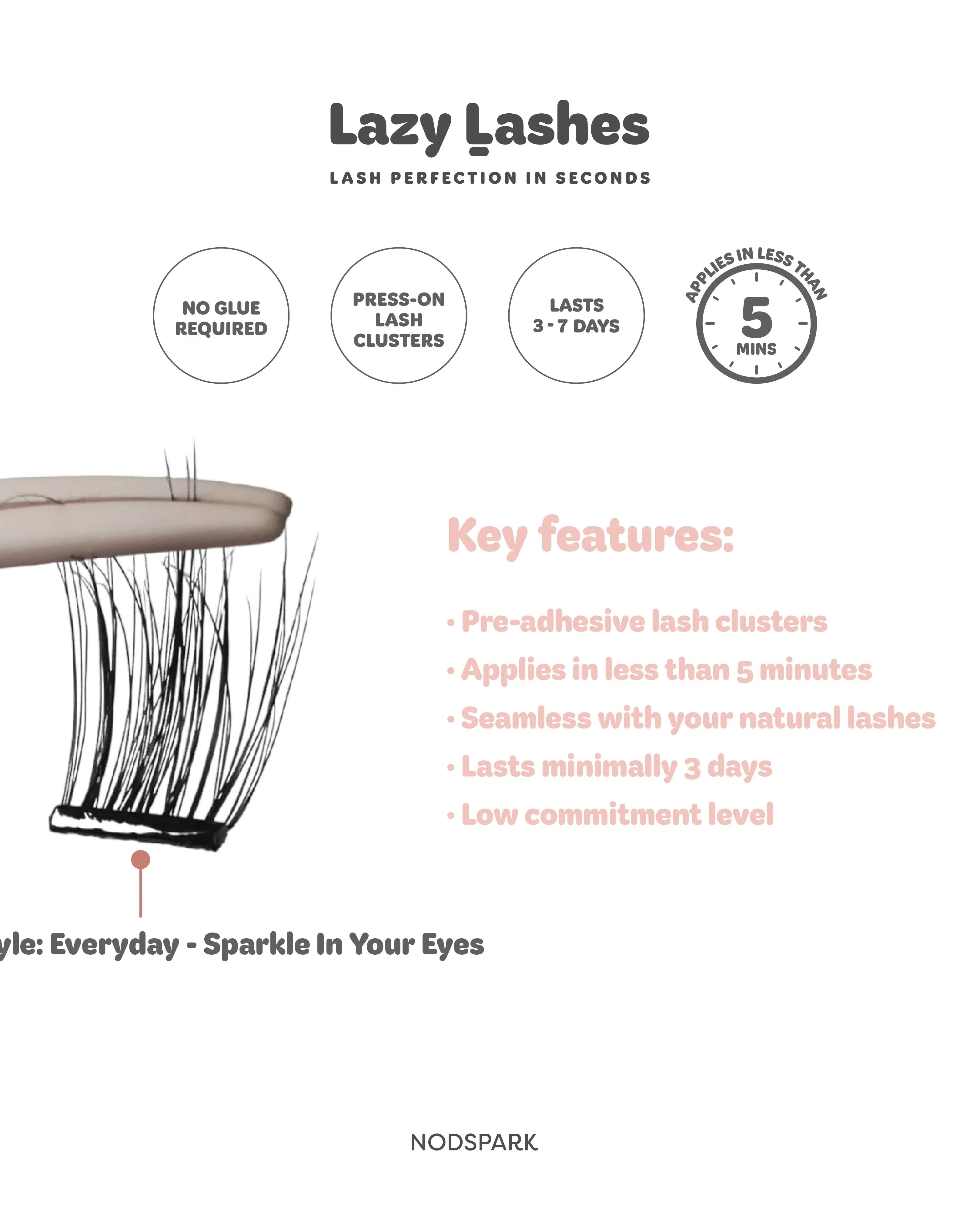 NODSPARK | Everyday Sparkle In Your Eyes Lazy Lashes
