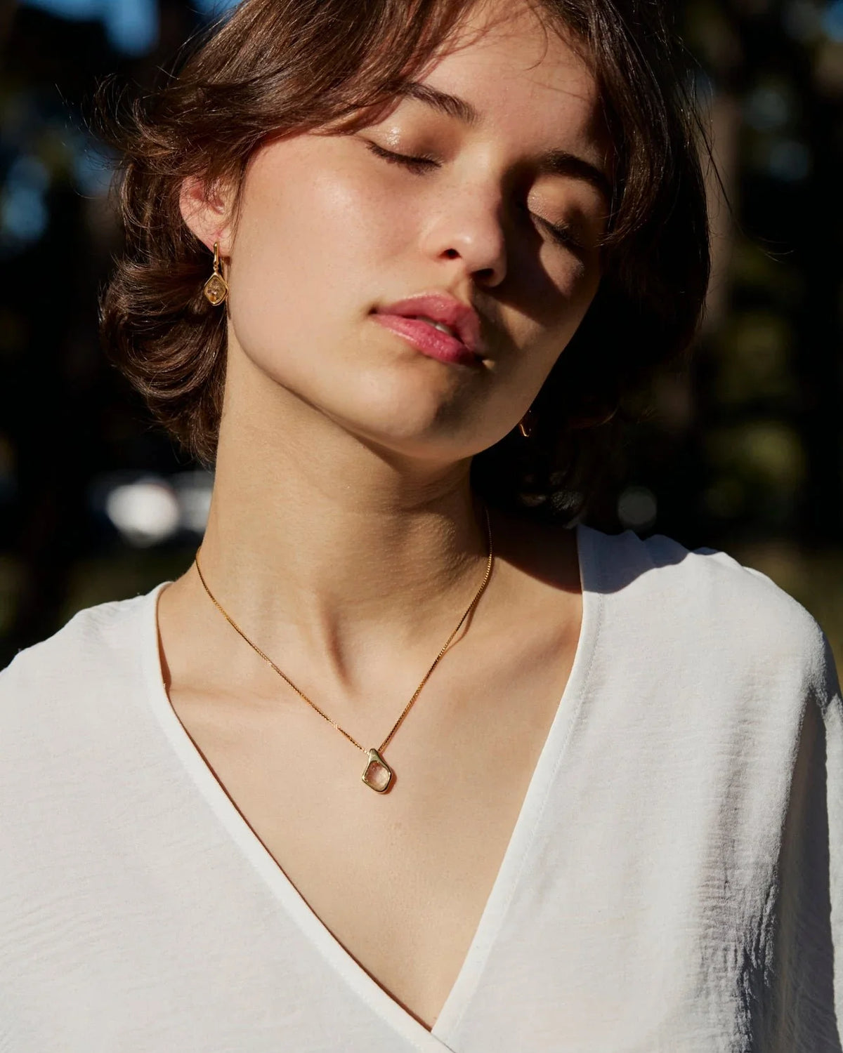 RINA LEE | GOLDEN Rutile Quartz Adjustable Chain Necklace | 18K Gold Vermeil
