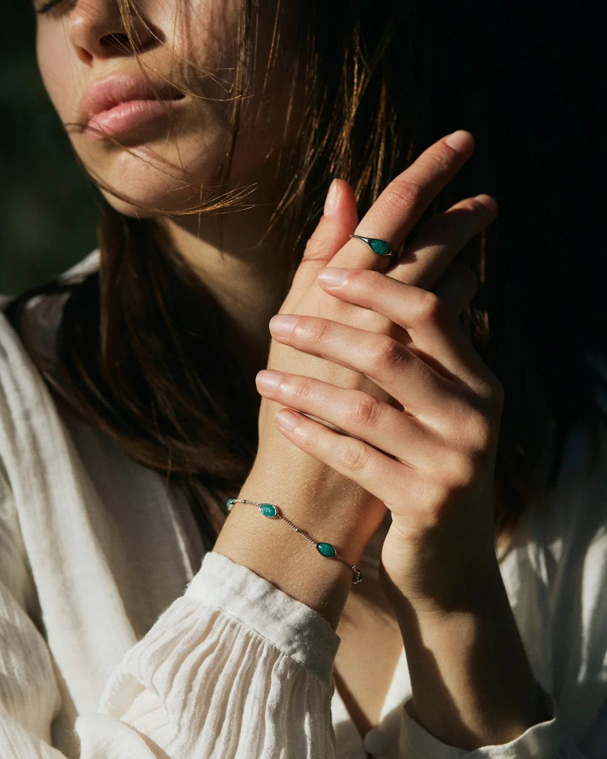 RINA LEE | Courage Amazonite Satellite Chain Bracelet