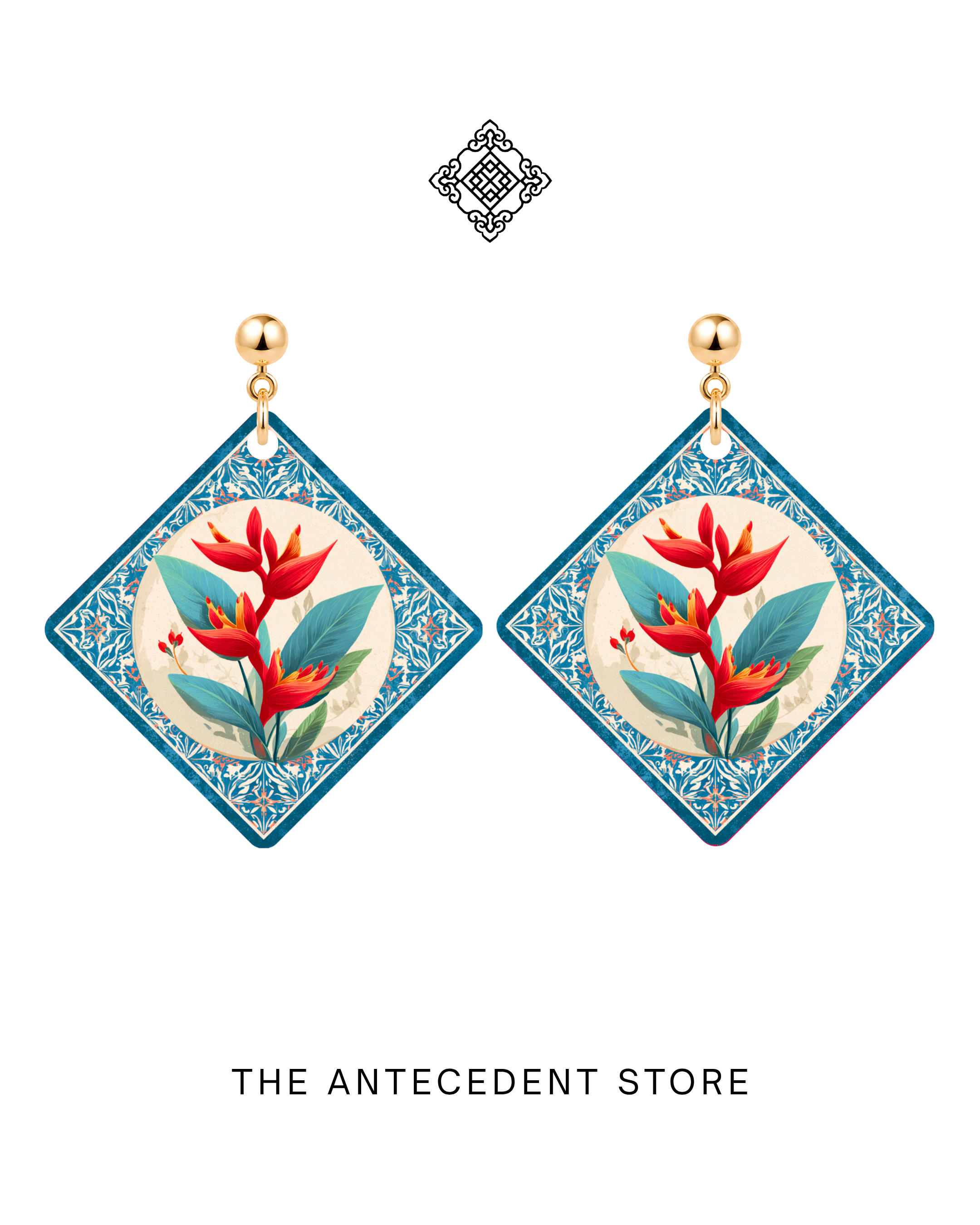 THE ANTECEDENT STORE | Heliconia Tile Earrings