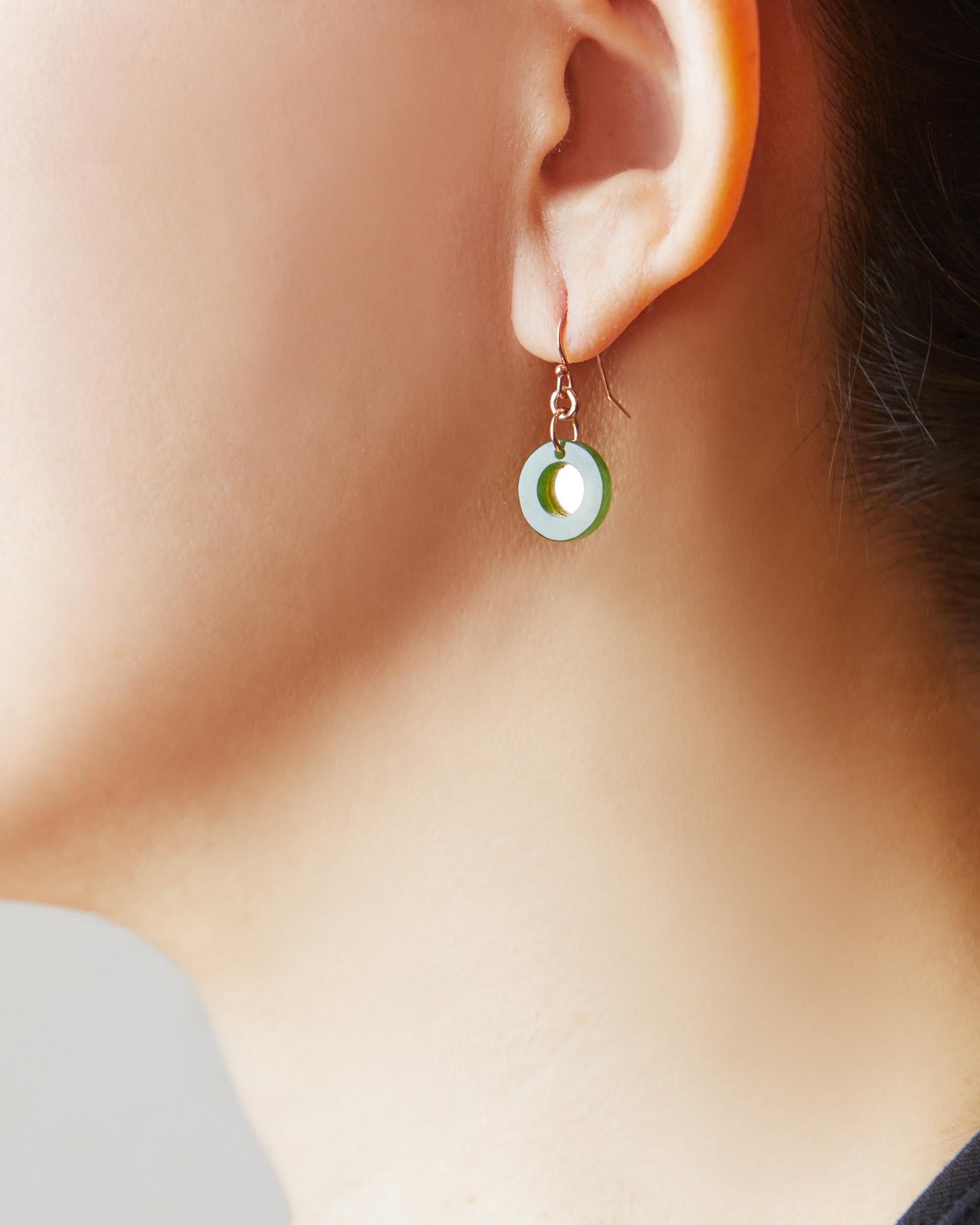 MARILYN TAN JEWELLERY | Nephrite Green Jade Mini Ring Hooks Earrings