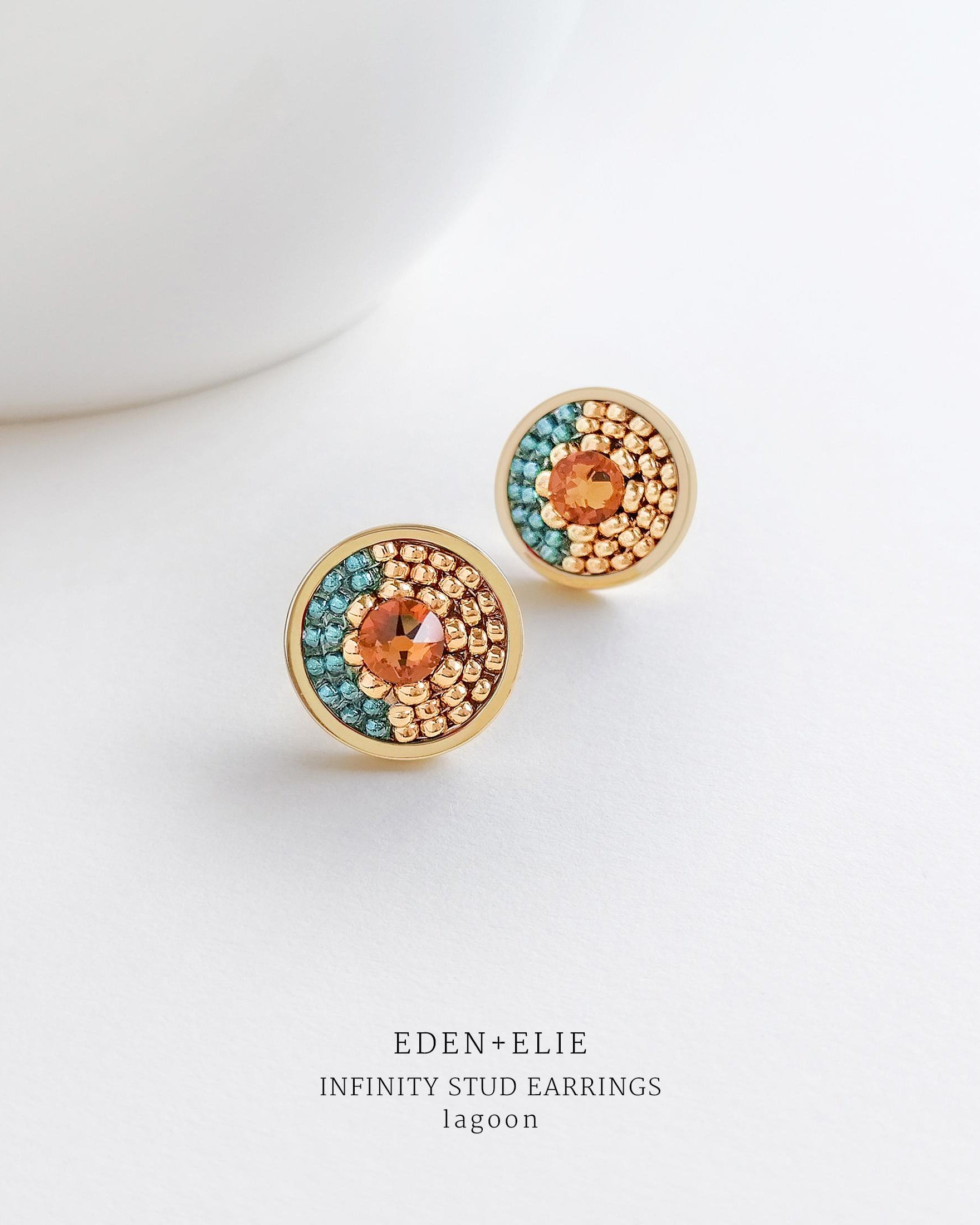 EDEN + ELIE | Infinity Stud Earrings - Lagoon