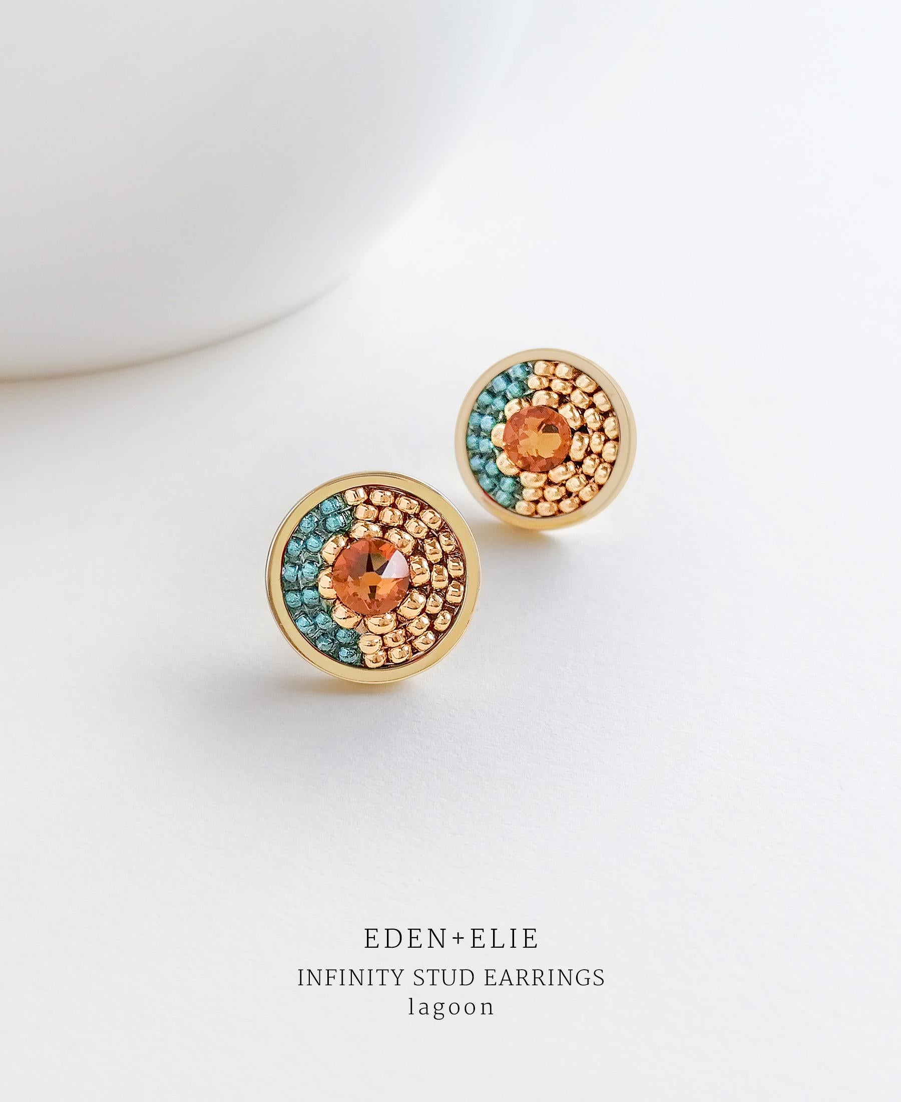 EDEN + ELIE | Infinity Stud Earrings - Lagoon